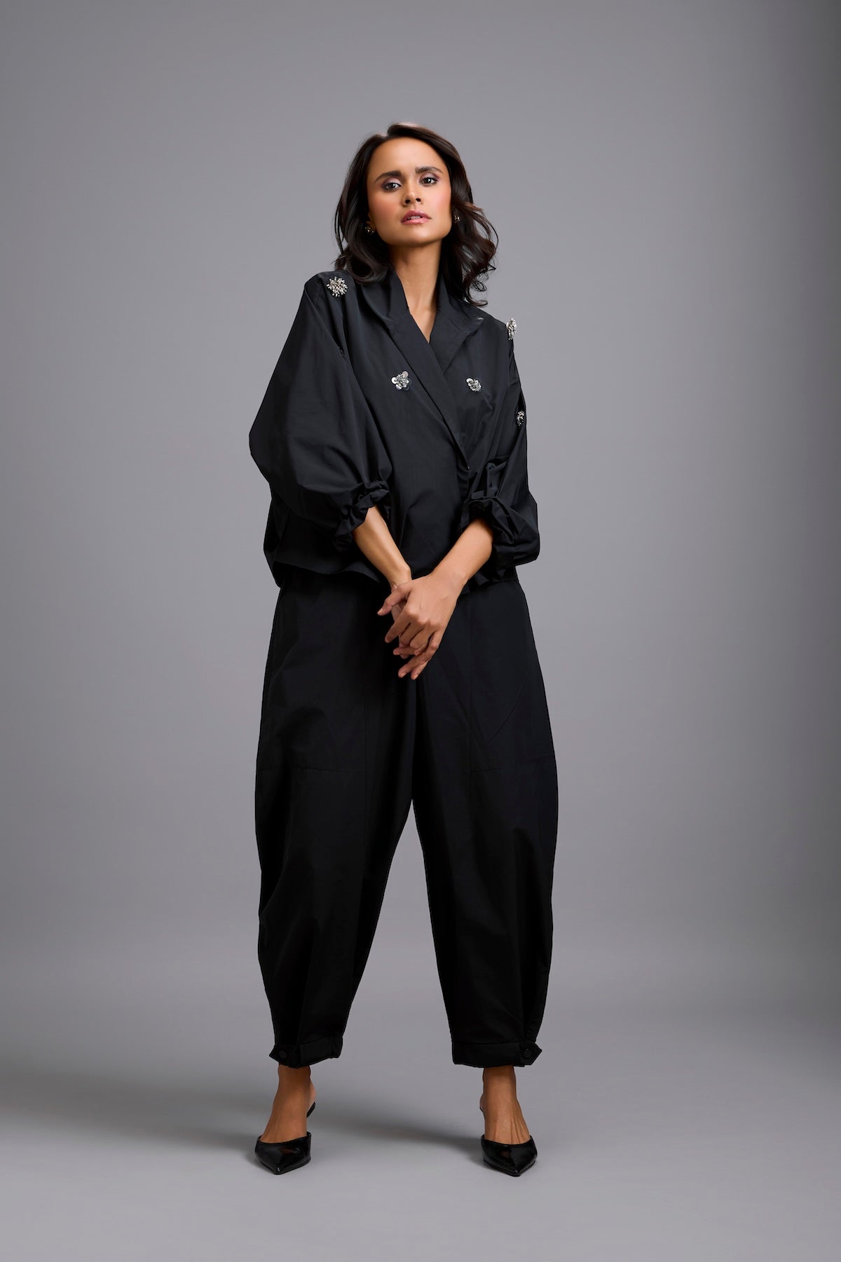 Tapered Drop-Crotch Pants