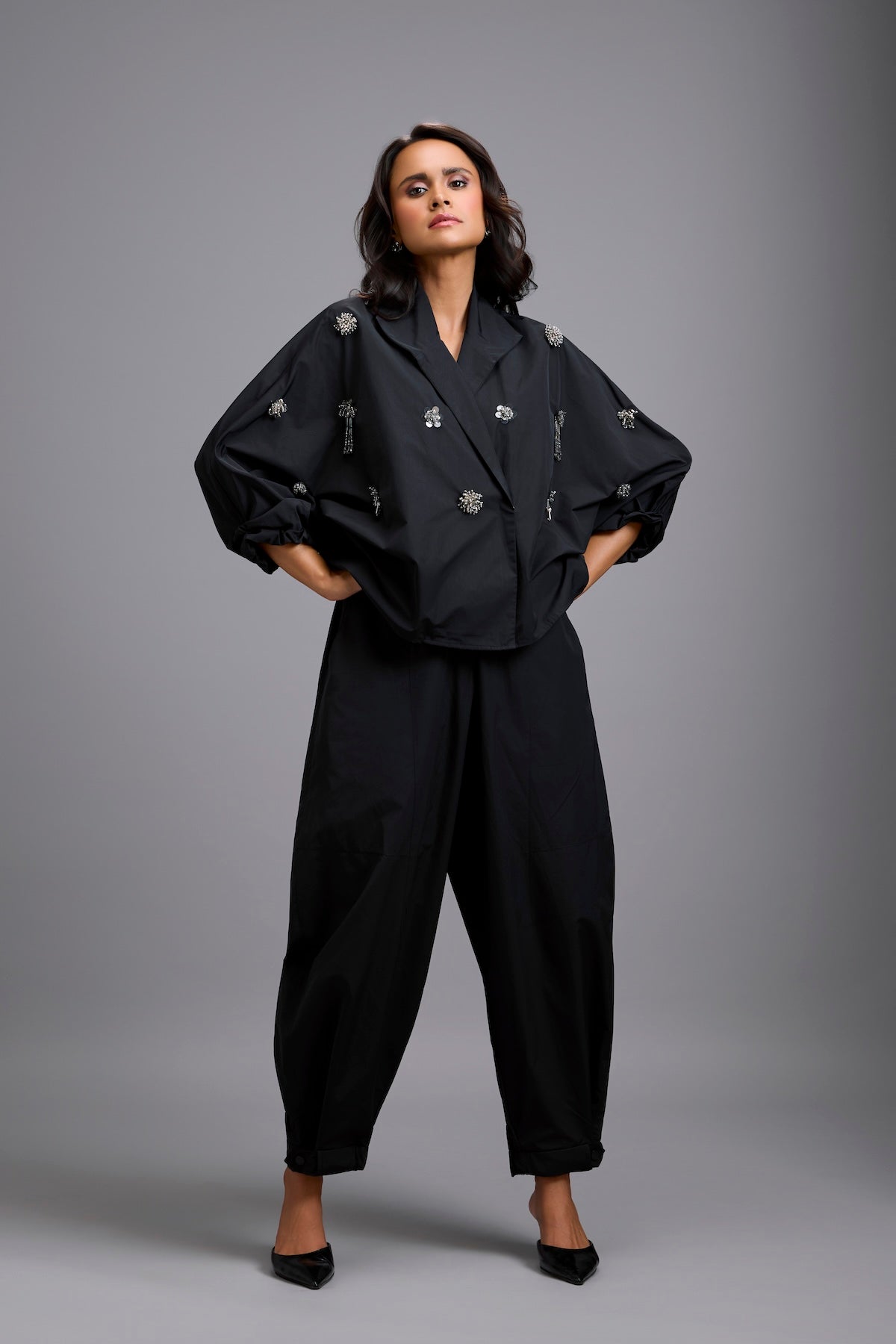 Tapered Drop-Crotch Pants