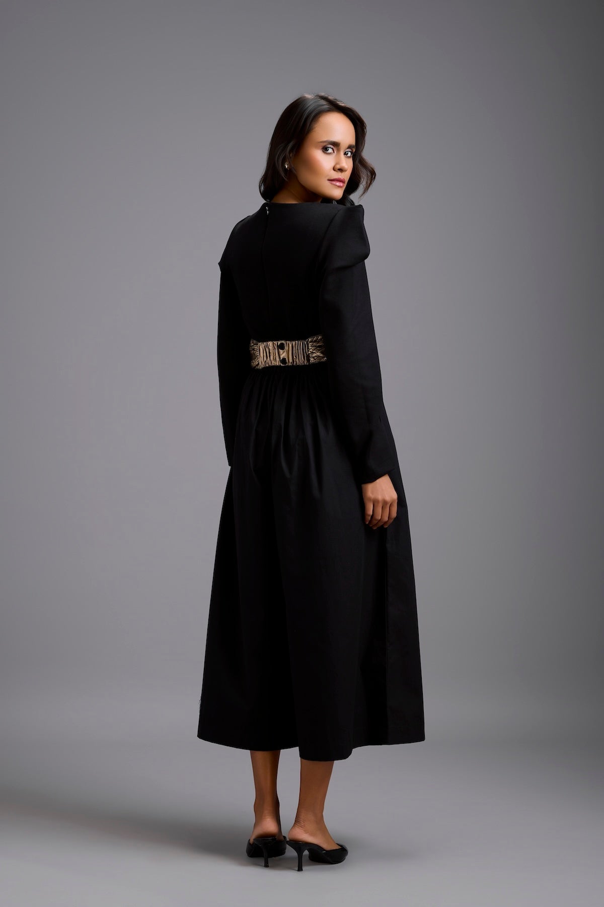 Jumpsuit with Gold Bow Waist Detail