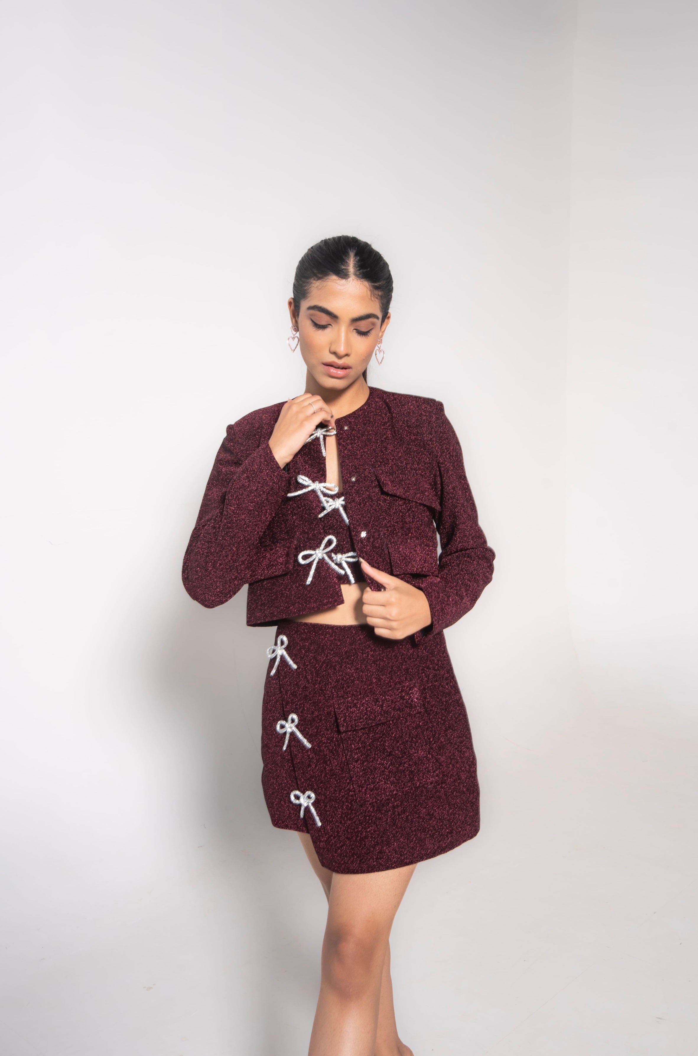 Glitter bralette with shiny bows