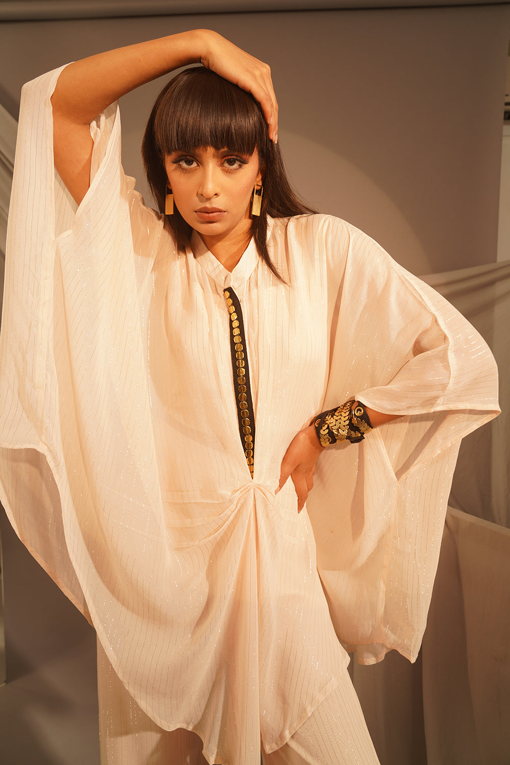 Shimmer Tuck Kaftan Set