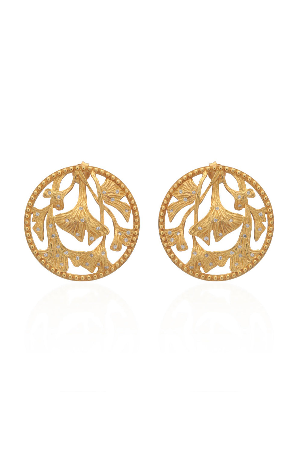 Gingko Charm Stud Earring - Auraya Fashion - Putstyle - #tag1# - #tag2# - #tag3# - #tag3#