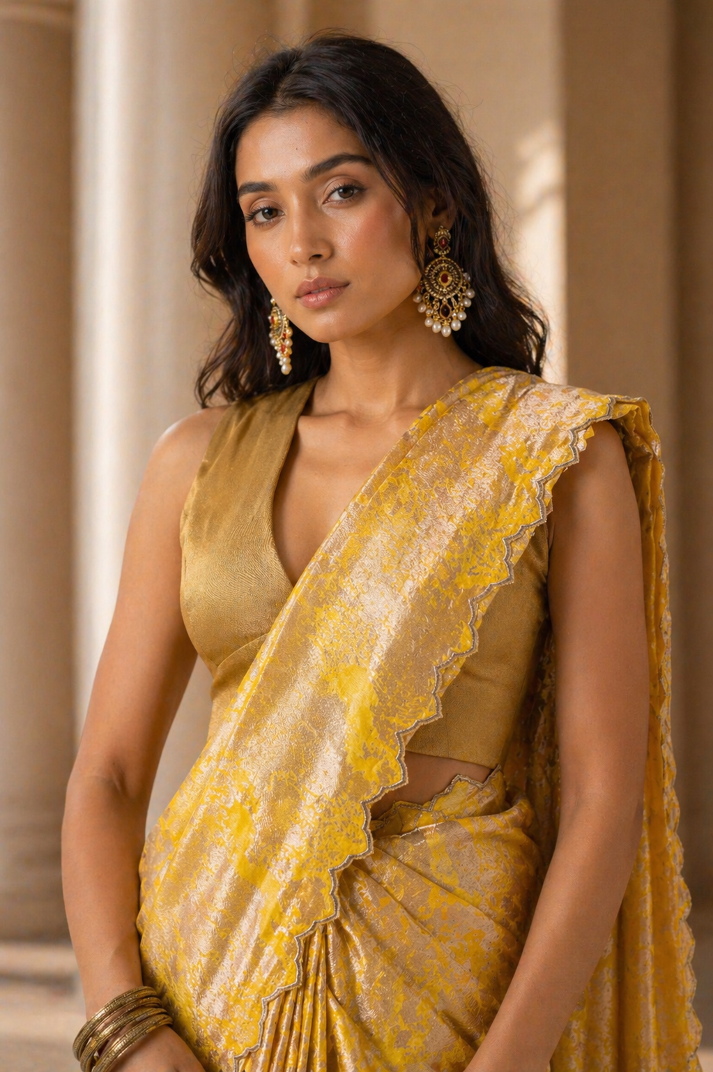Twill Bloom Sunshine Saree