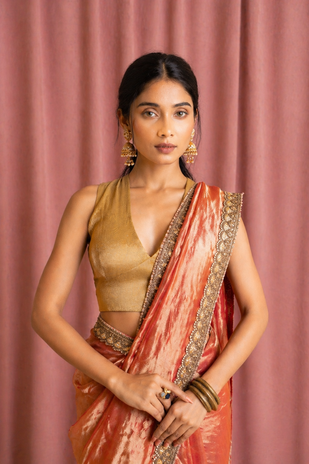 Pink Mist Pure Silk Organza Tissue Saree