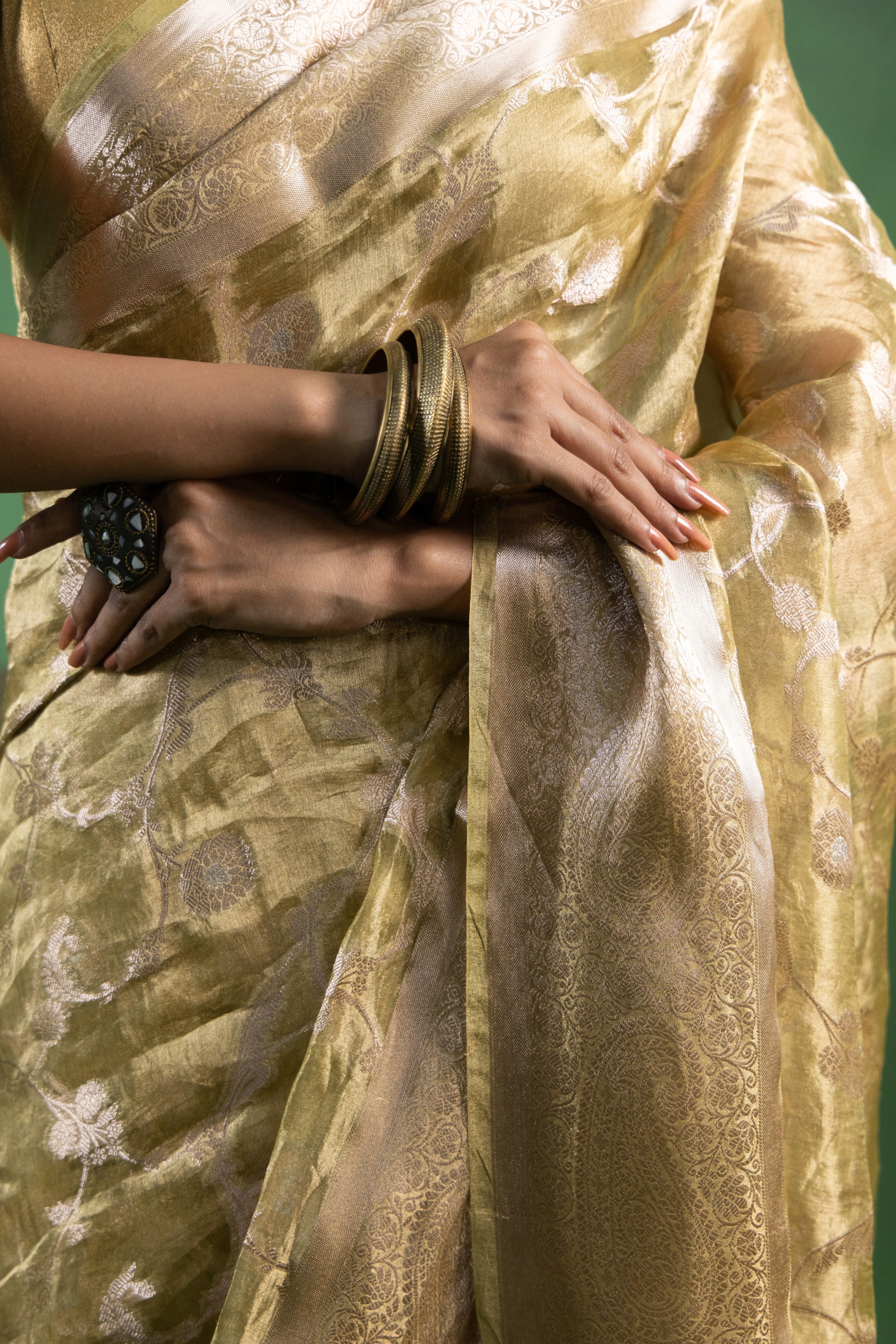 Sage Mist Silk Tissue Saree