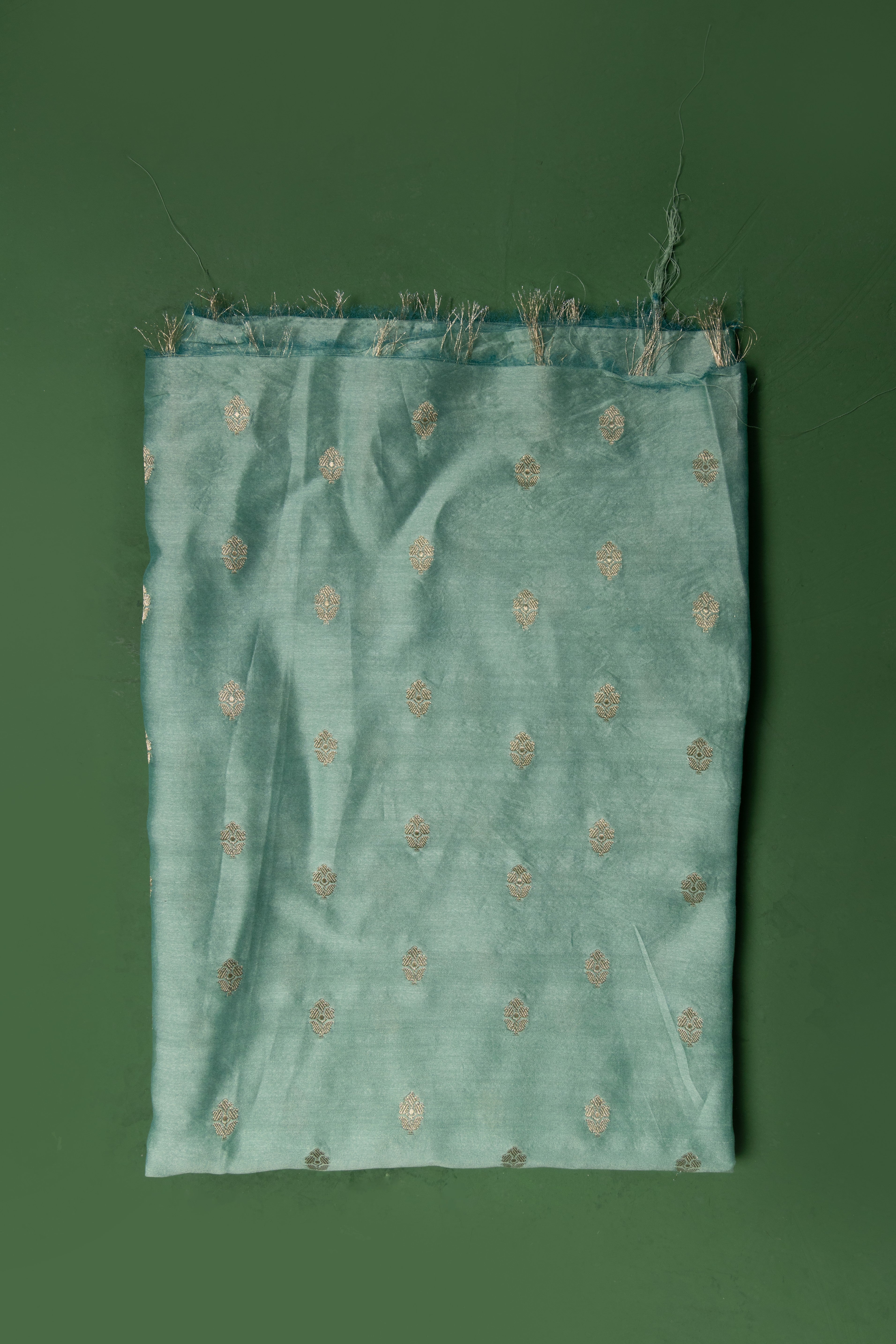 Ice Blue Silk Jacquard Tissue Saree
