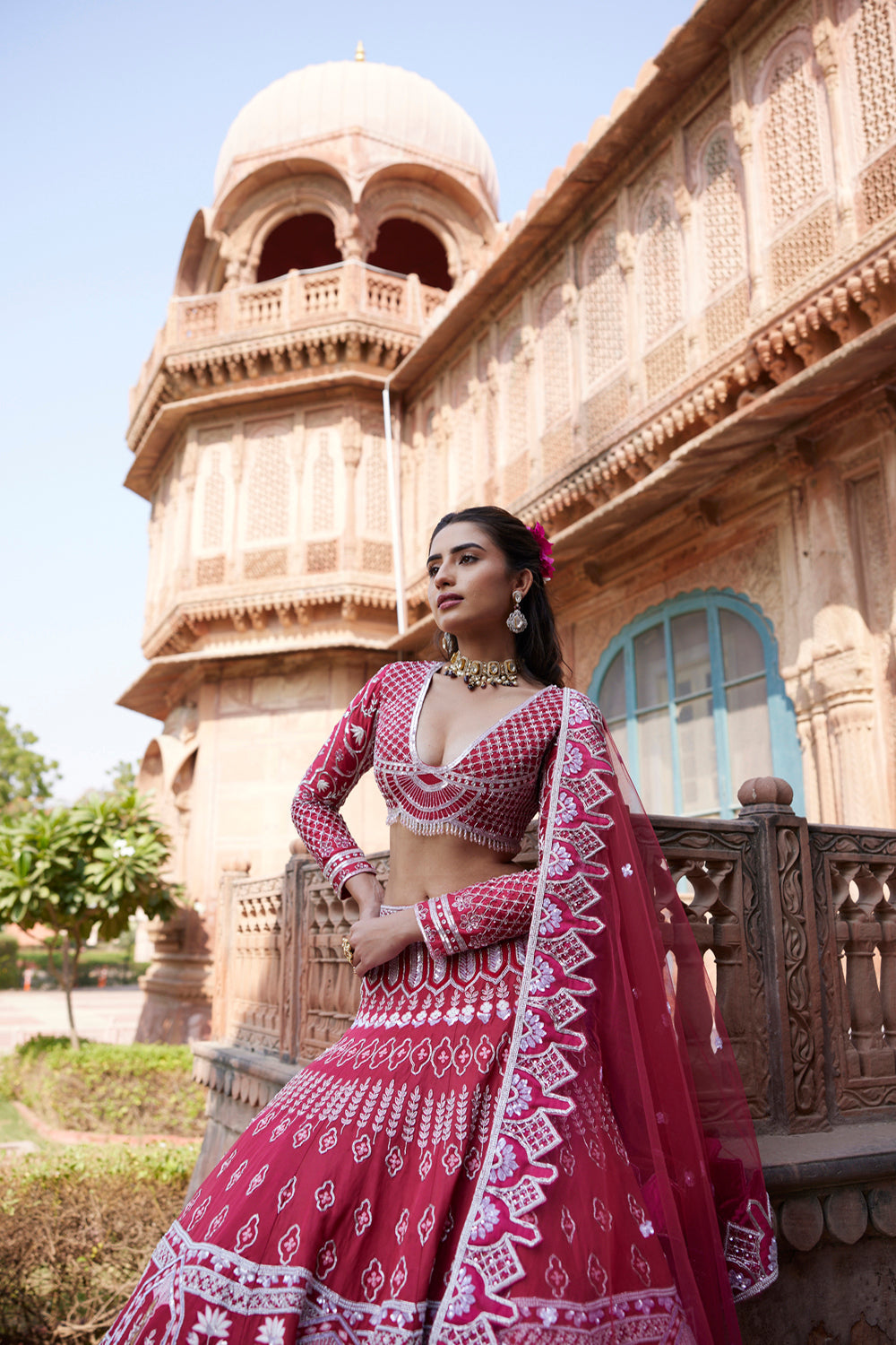 "Gajri" Hand Embroidered Lehenga Set