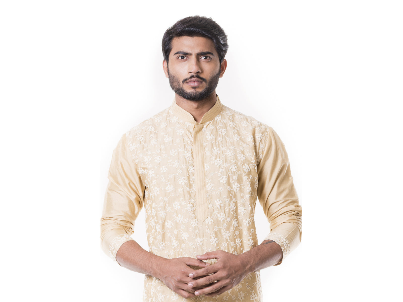 Sherwood Tan Kurta Set with Full Dori Embroidery
