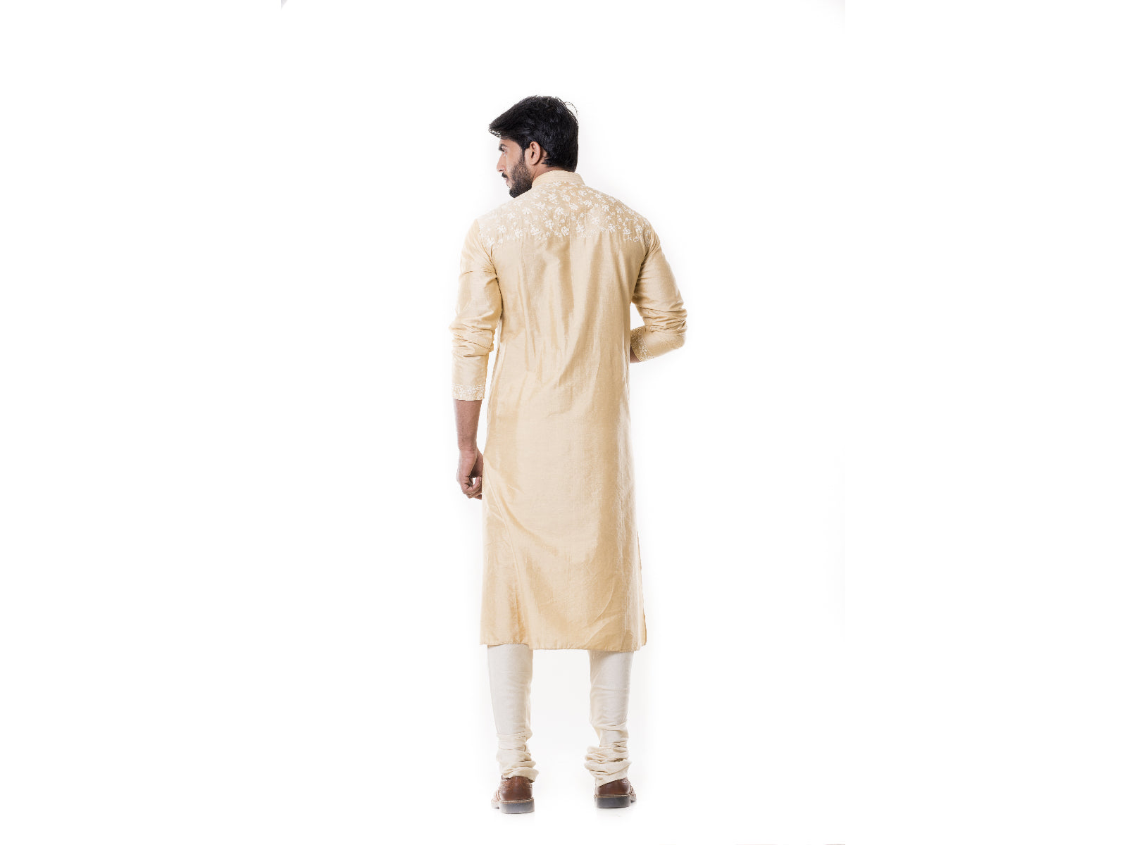 Sherwood Tan Kurta Set with Full Dori Embroidery