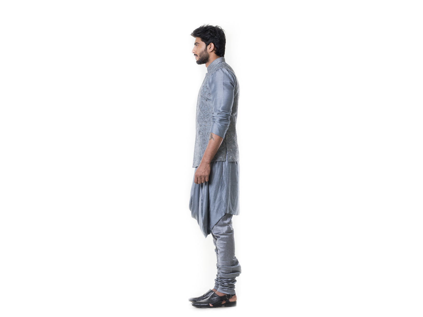 Grey Cowl Kurta Set