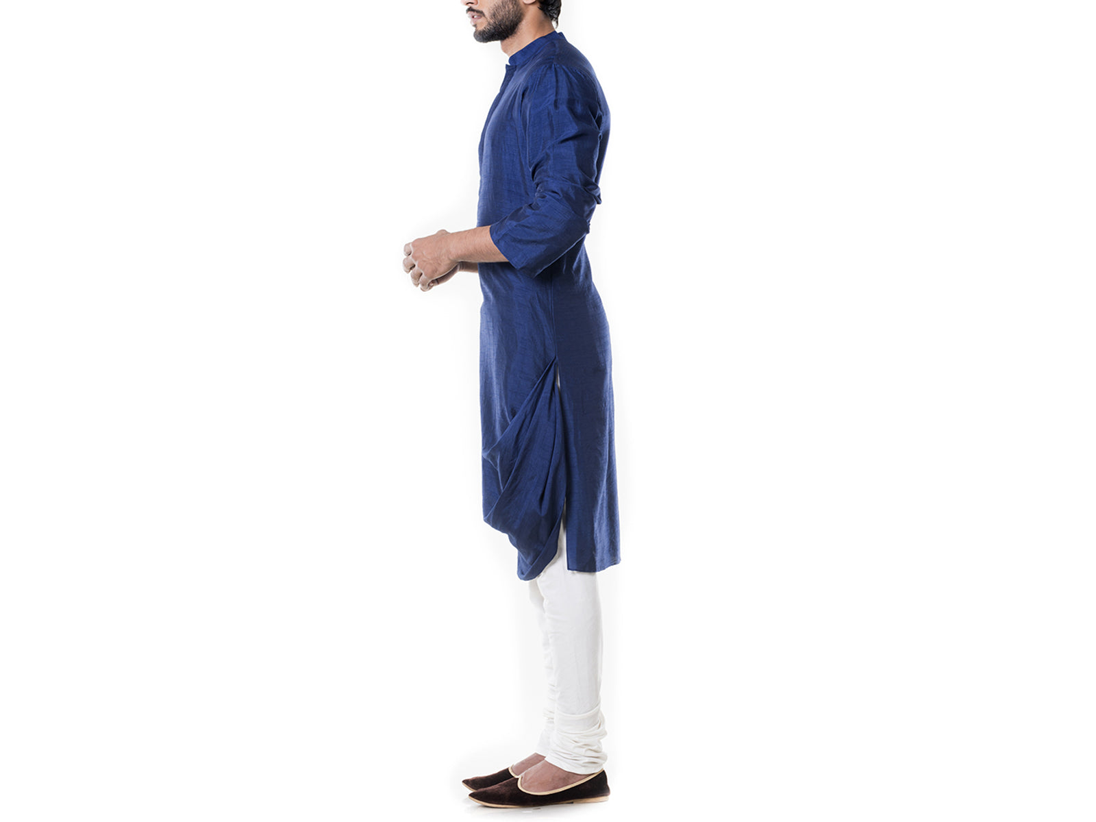 Blue Cowl Kurta Set