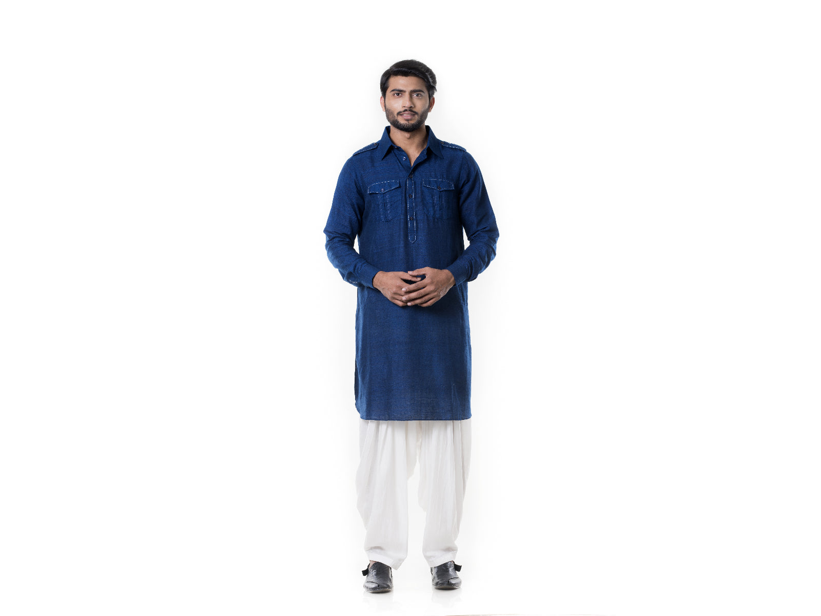 Blue Linen Pathani set