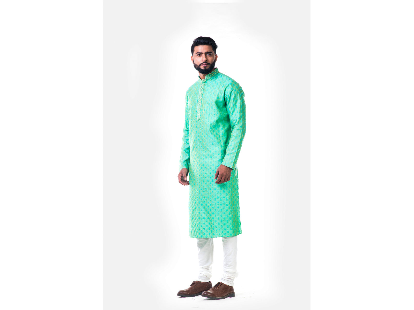 Pastel Green Thread Embroidery Kurta Set