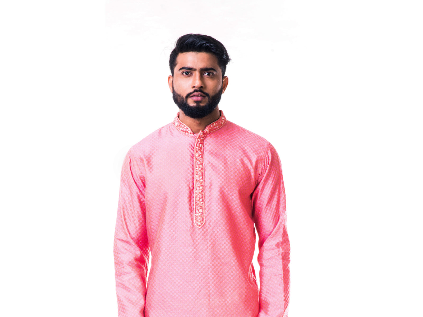Pastel Pink Thread Embroidery Kurta Set