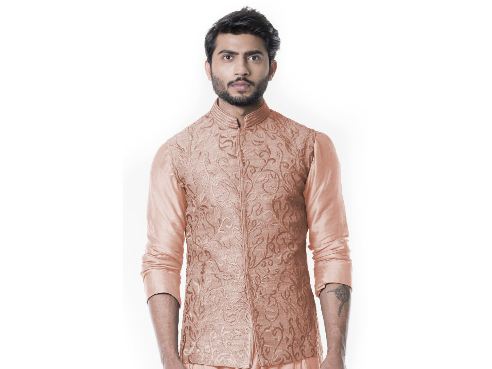 Peach Cowl Kurta Set
