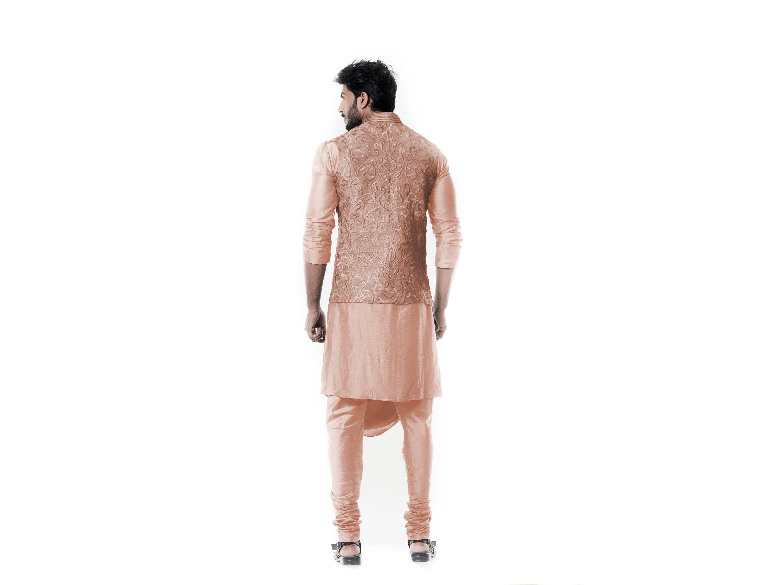 Peach Cowl Kurta Set