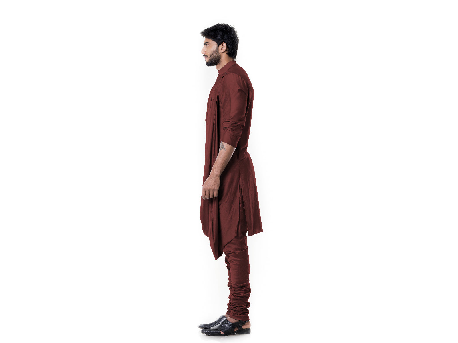 Wine Cowl Kurta Set