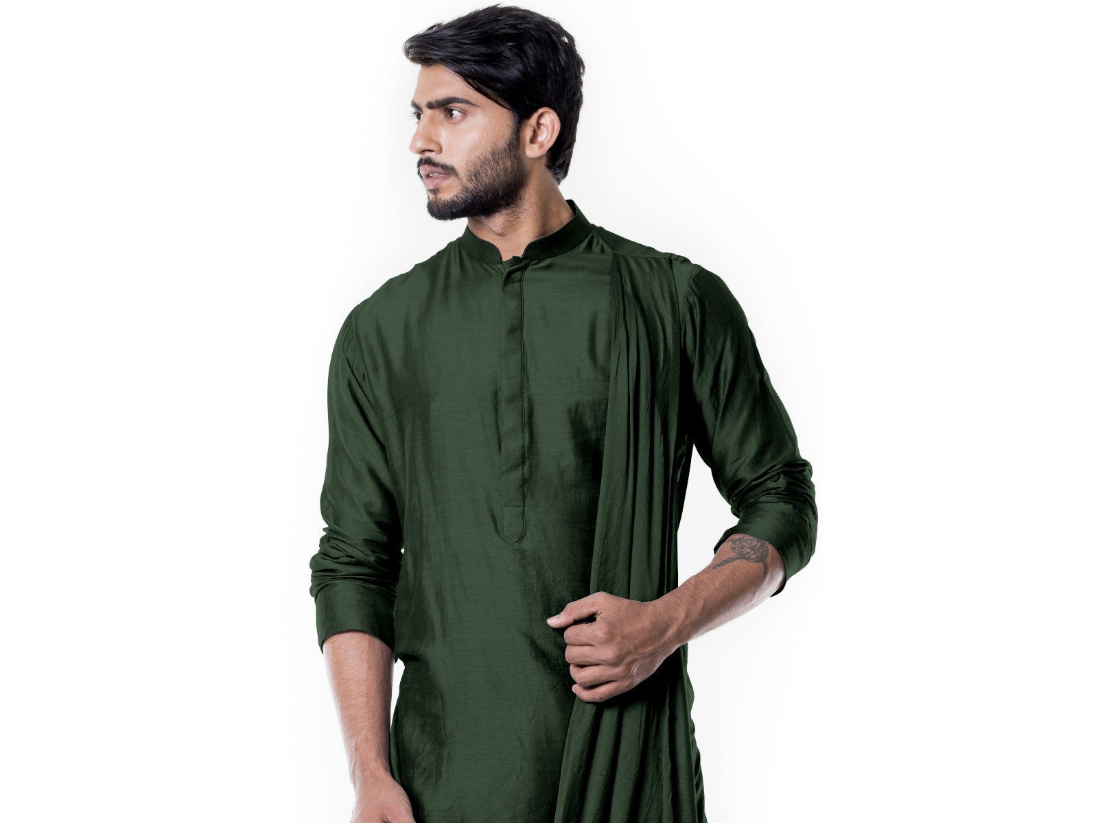 Forest Green Cowl Kurta Set