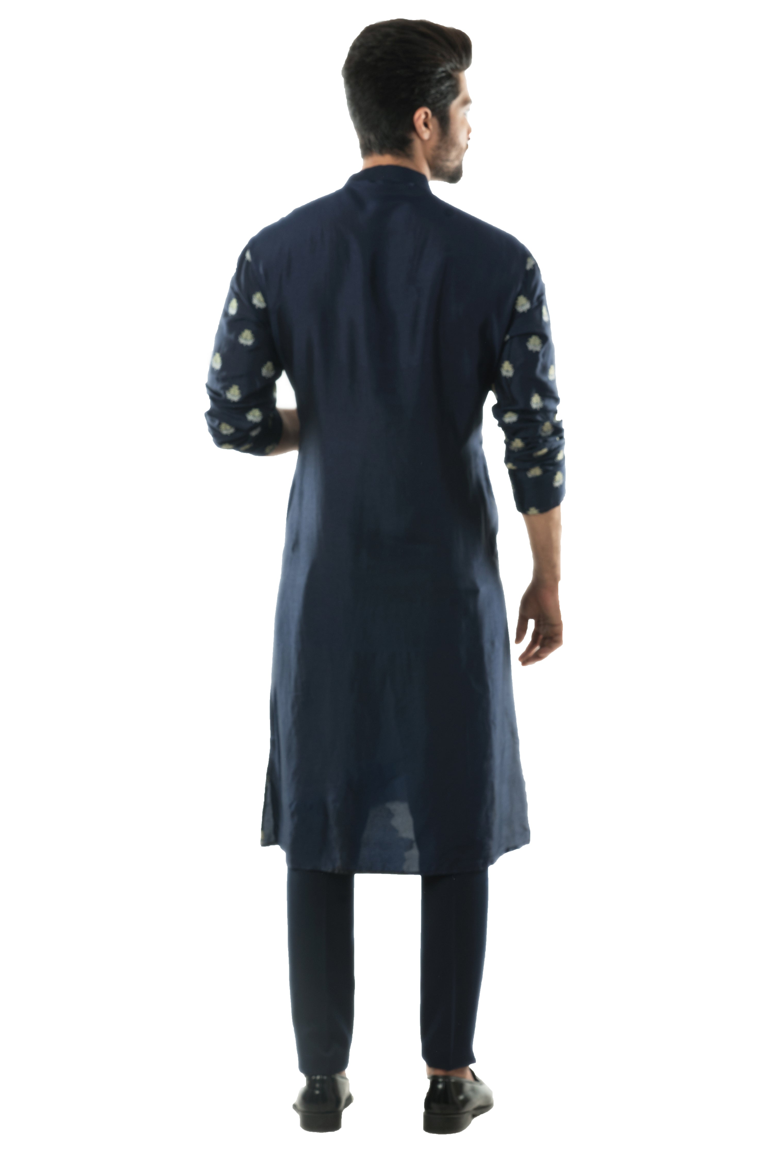 Blue All Over Embroidered Kurta Set