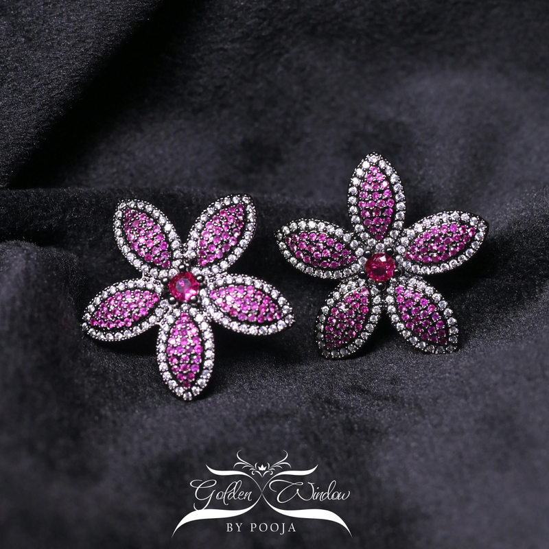 Image of Serenity Zircon Floral Studs