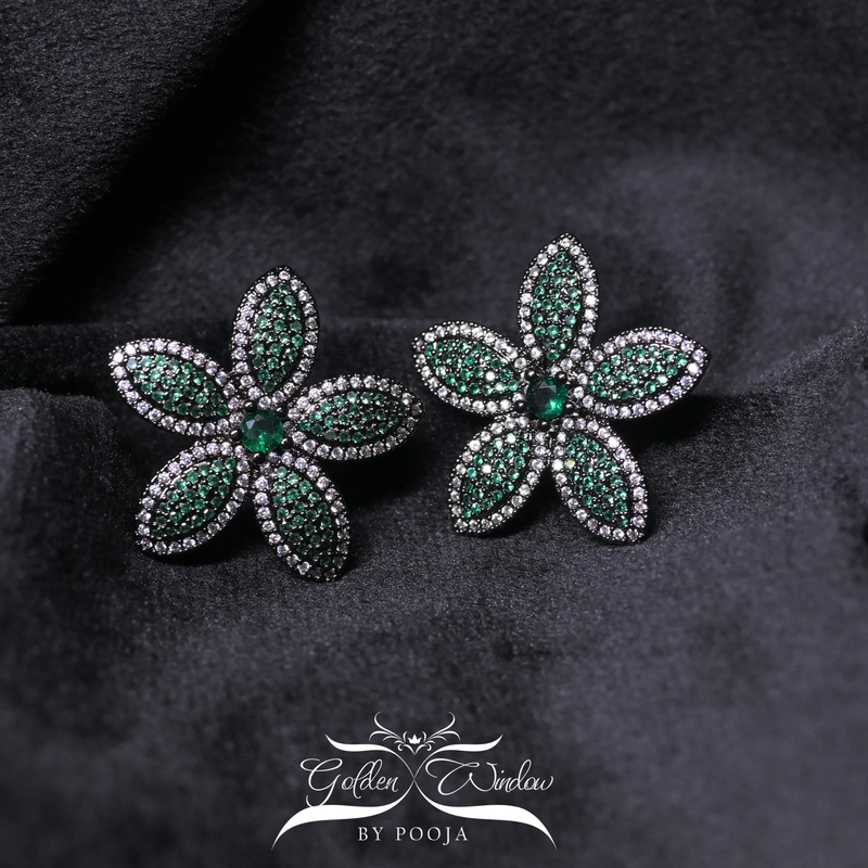 Image of Serenity Zircon Floral Studs