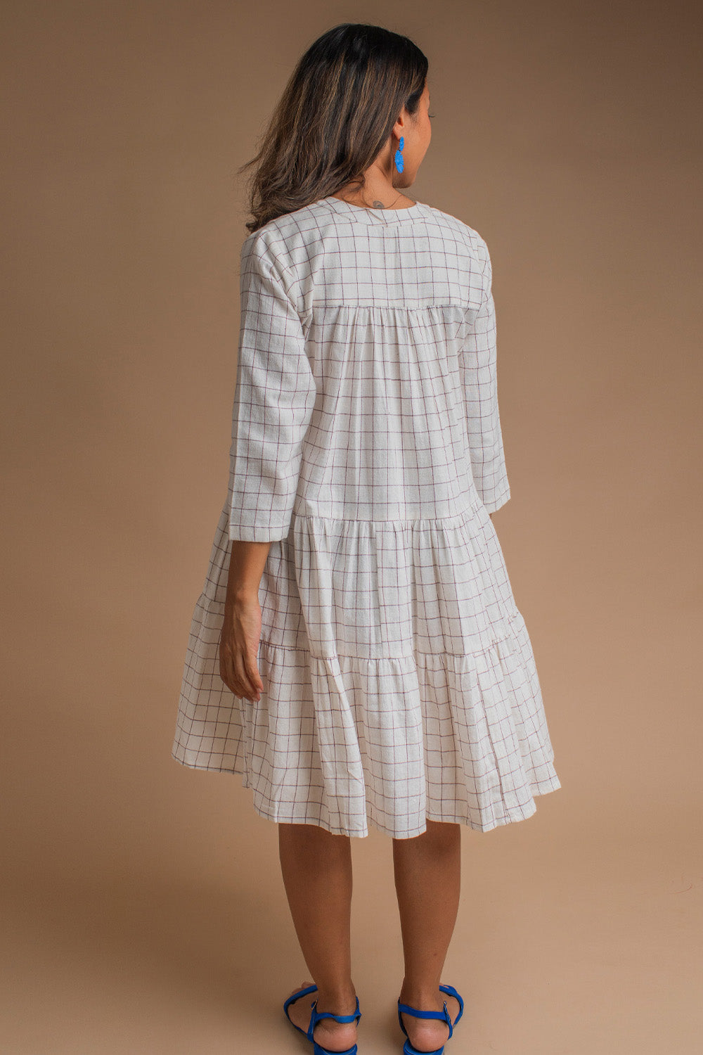 Windowpane Check Women's Sana Dress