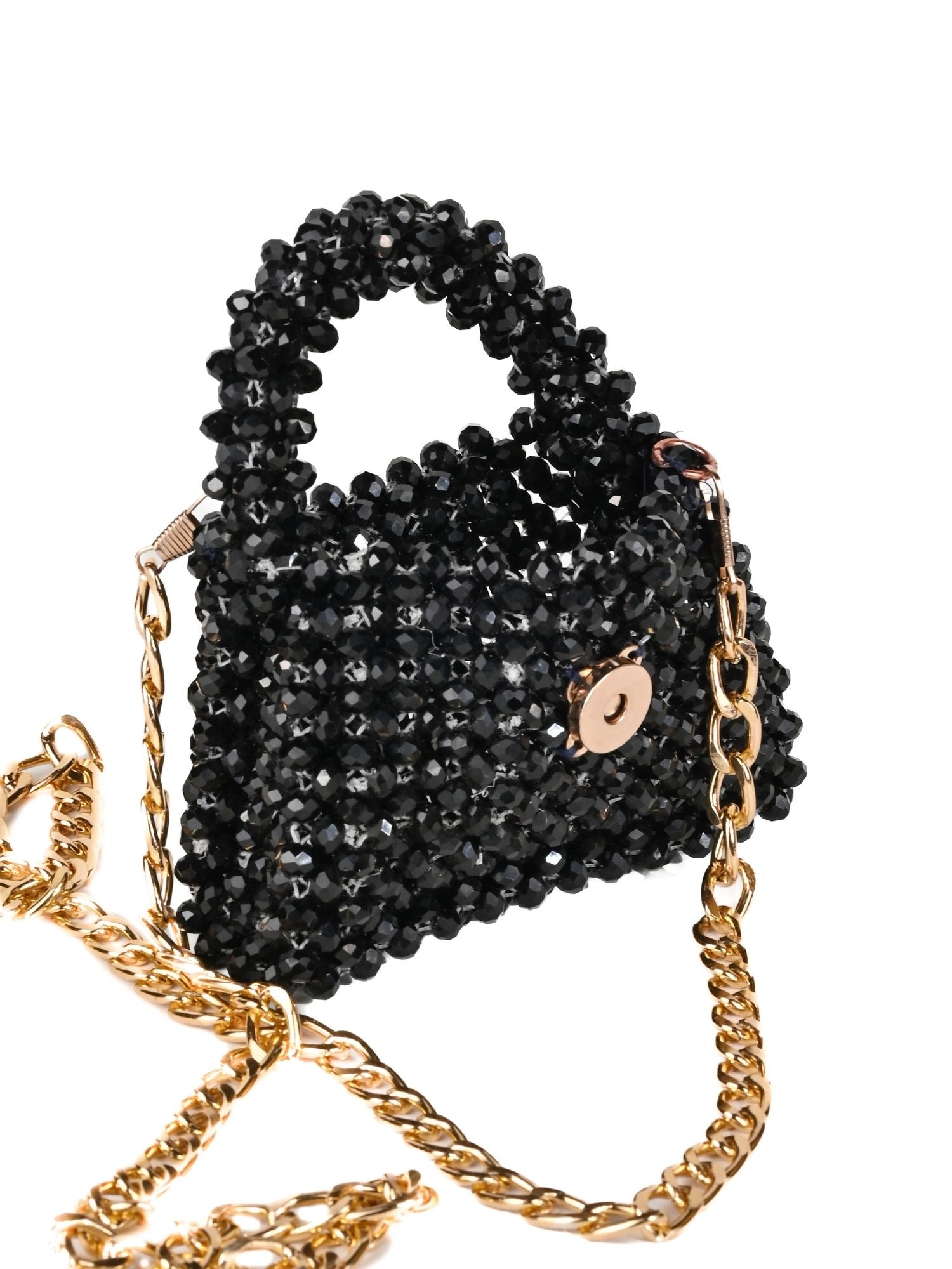 Razzle Black Crystal Handcrafted Mini Bag