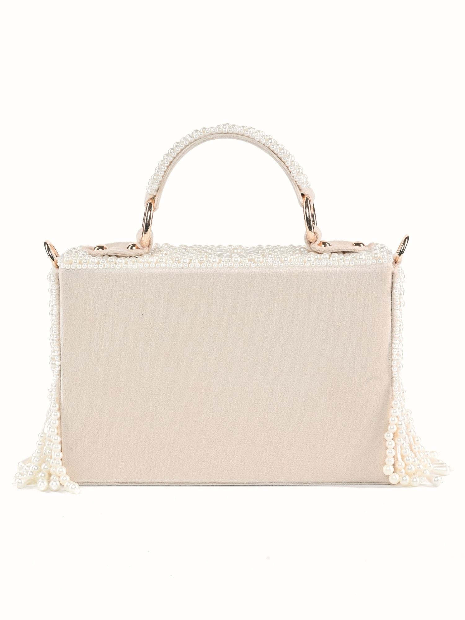 Nasrin Ivory Embellished Box Bag