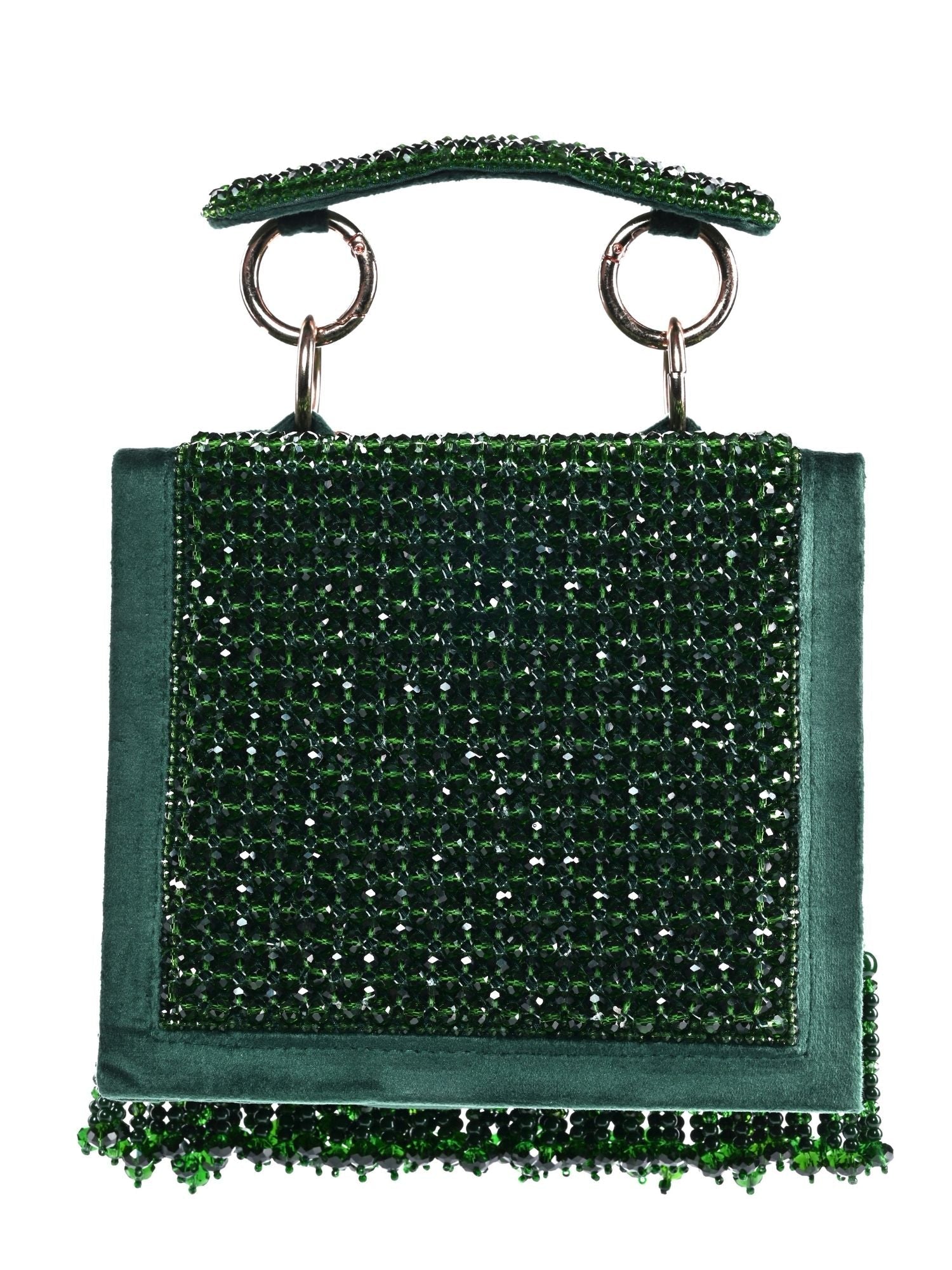 Melody Green Suede Embellished Box Bag