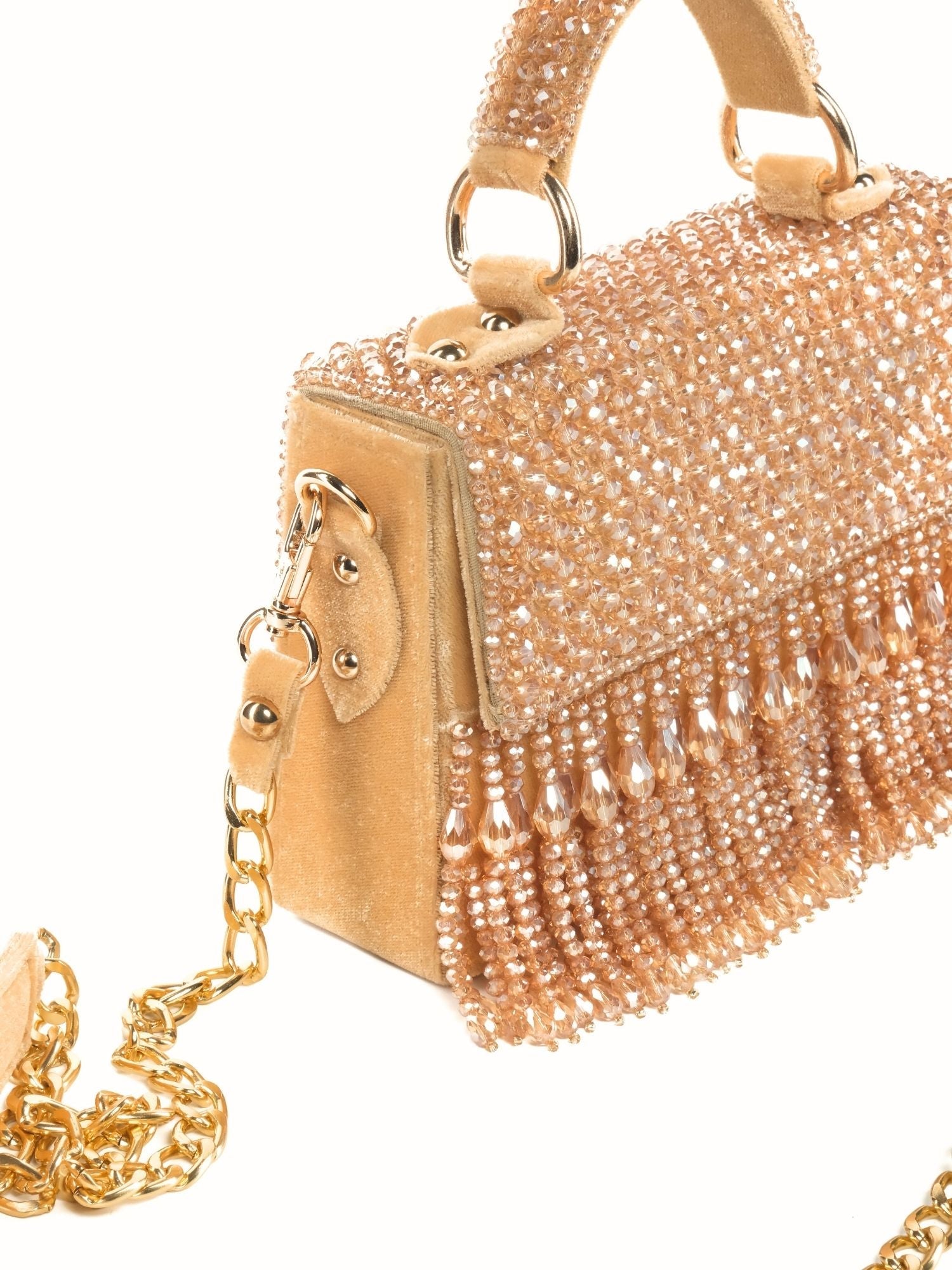 Melody Golden Embellished Box Bag