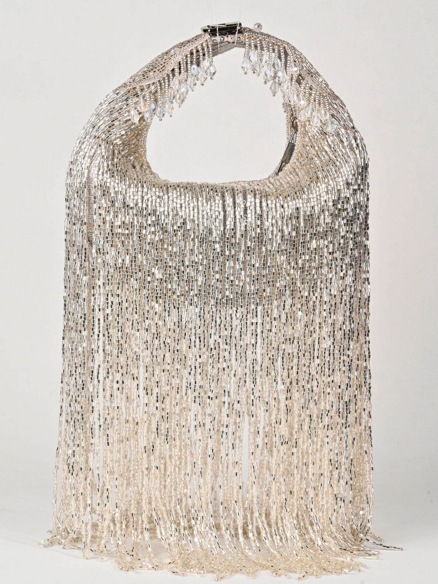 Bailey Silver Georgette Handcrafted Hand Bag