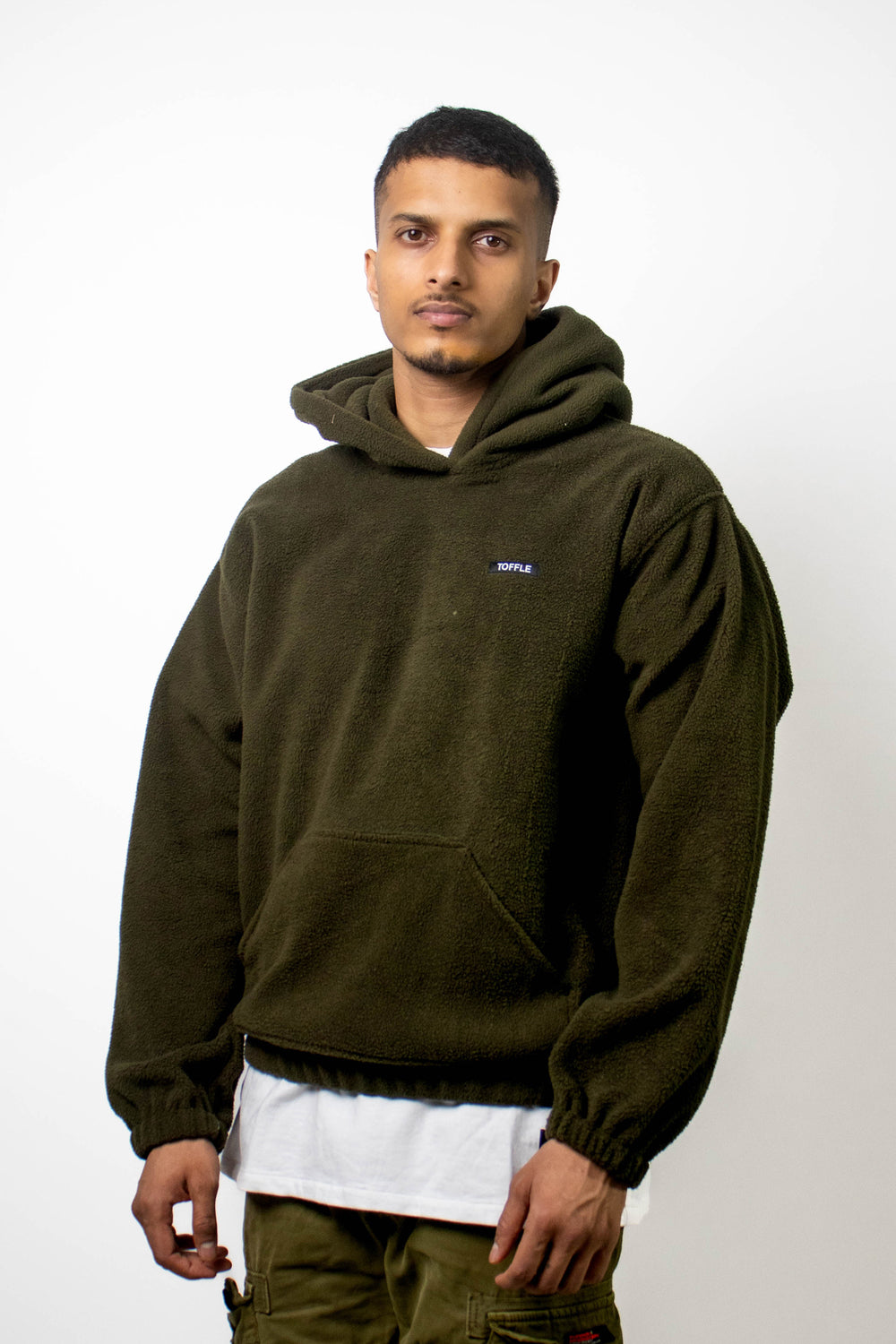 Olive Polar Fleece Hoodie - Auraya Fashion 