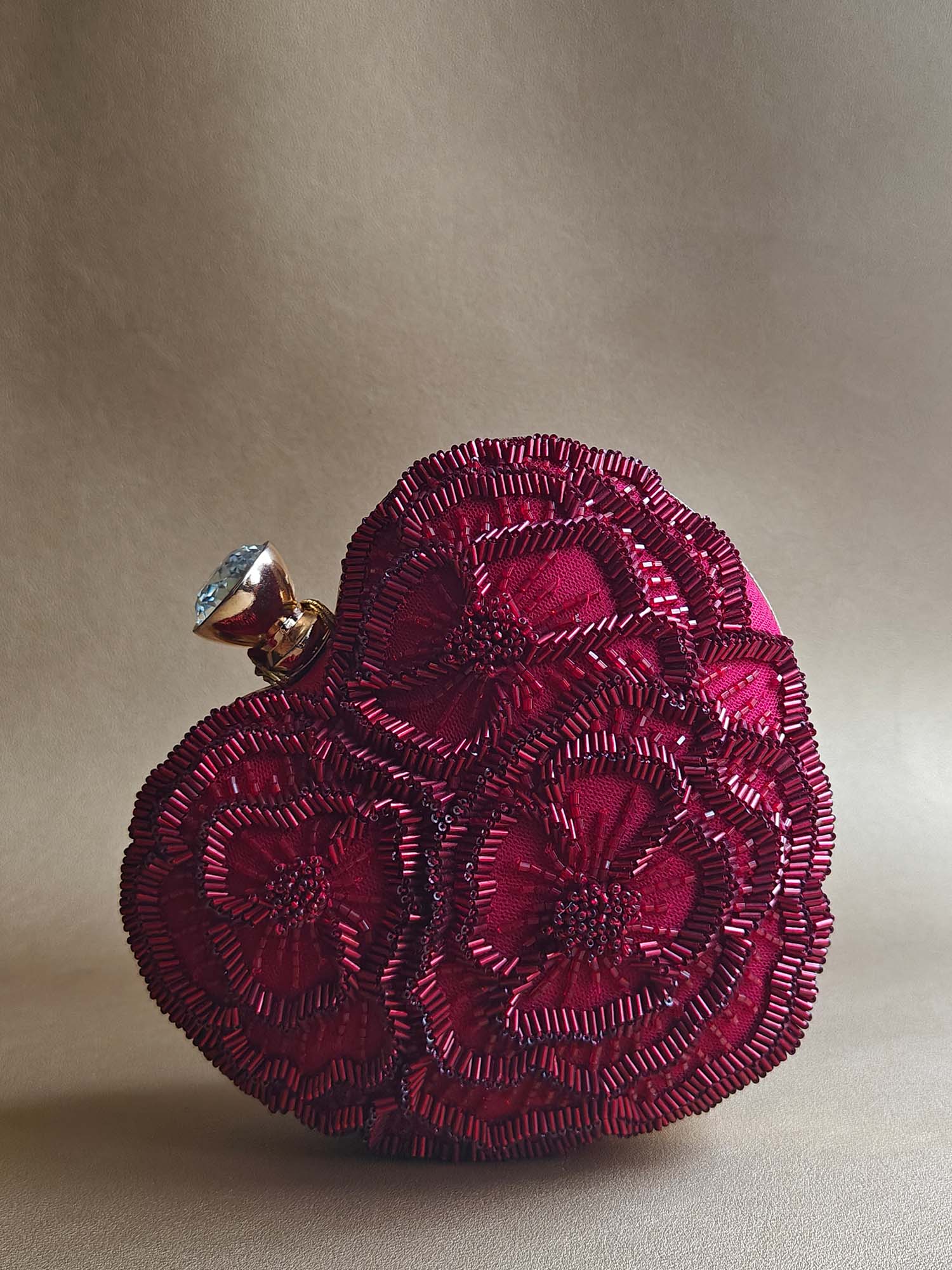 Image of The Floral Heart Bag in Crimson Red