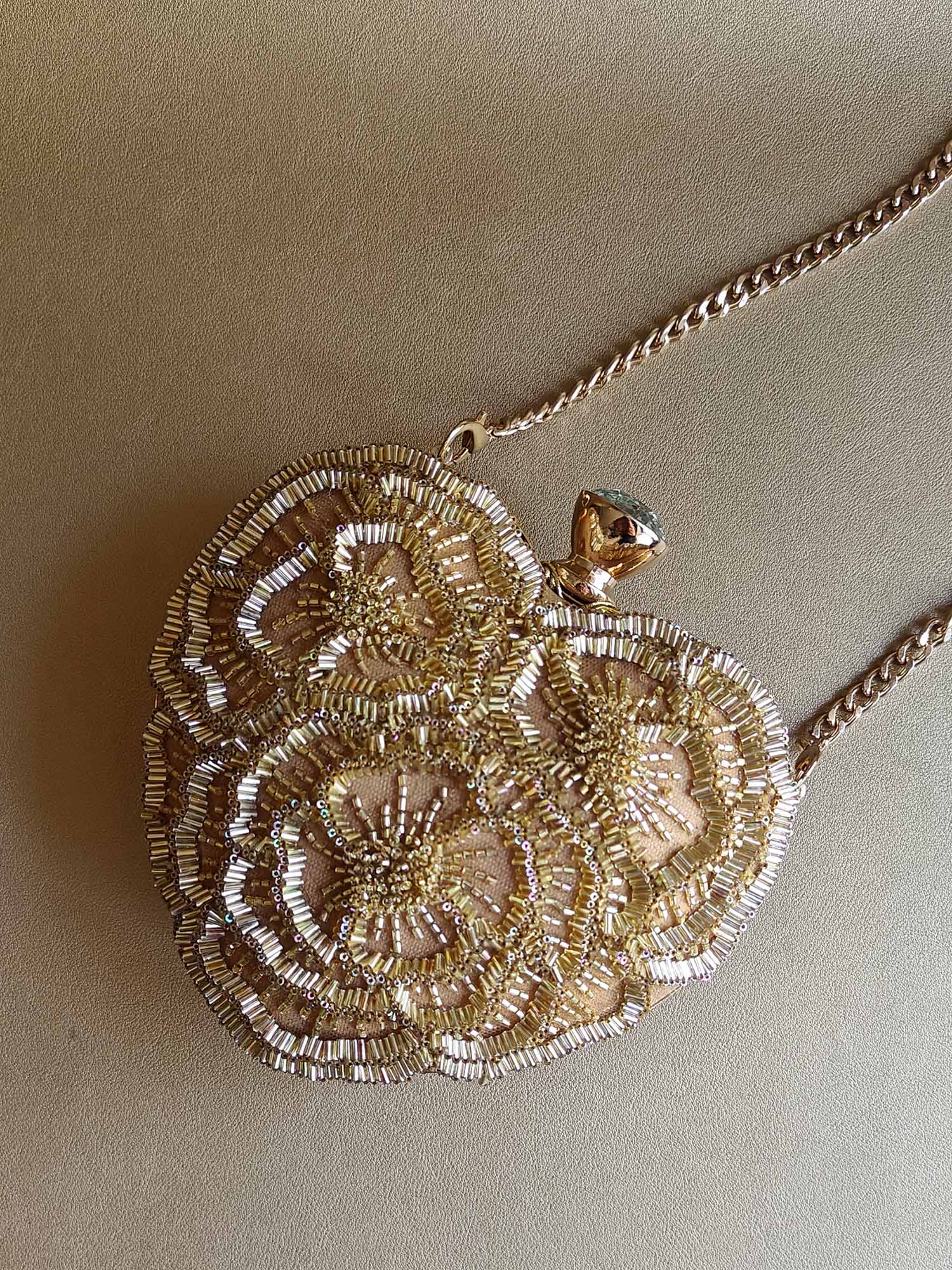 Image of The Floral Heart Bag in Gold