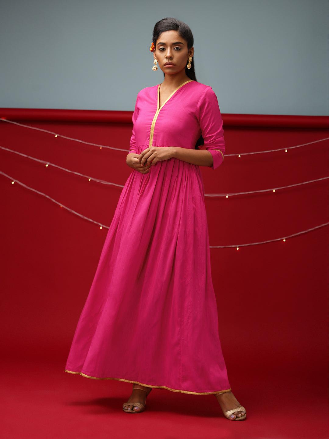 Pink Gold Lace Dress - trueBrowns