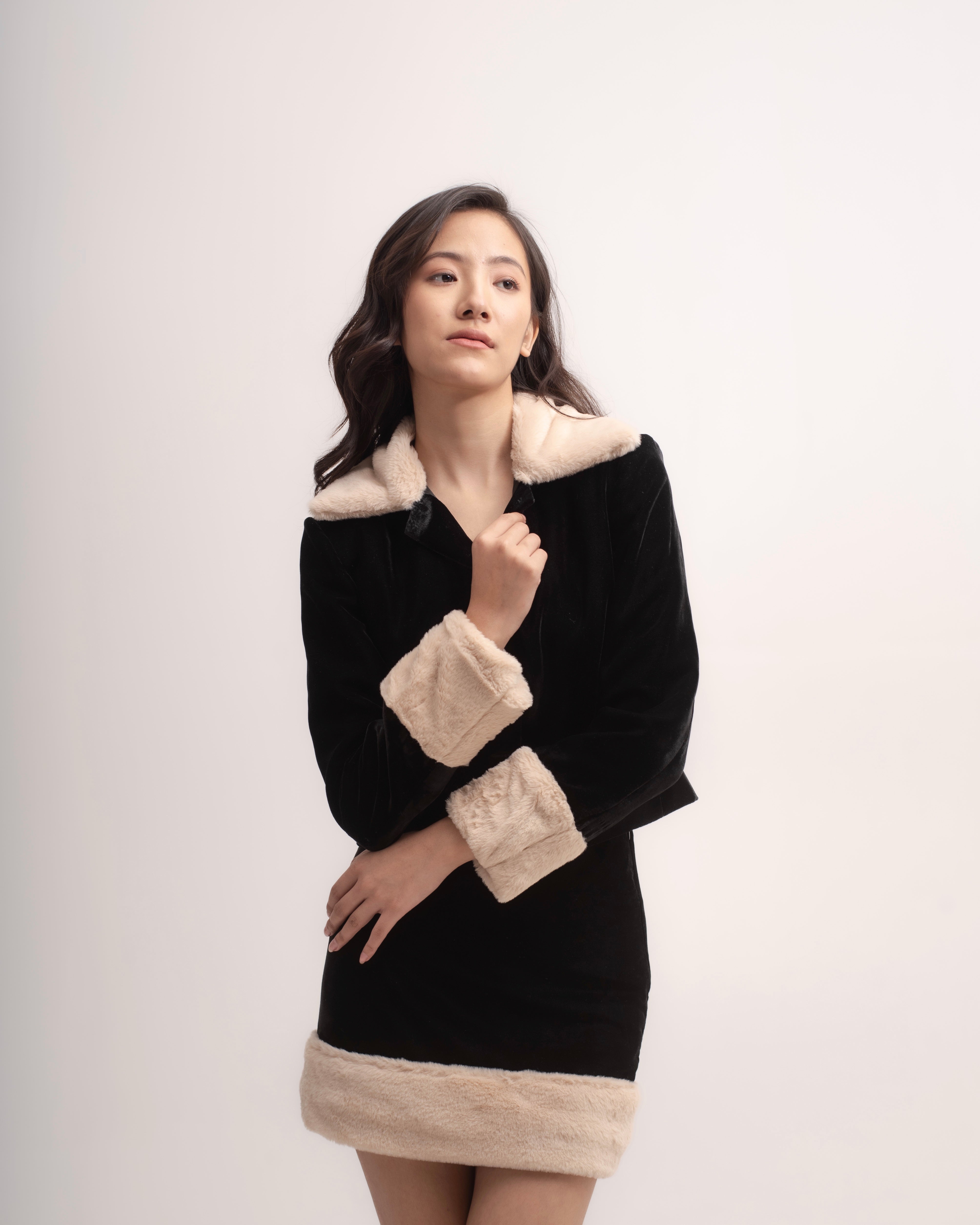 Silk-velvet fur jacket