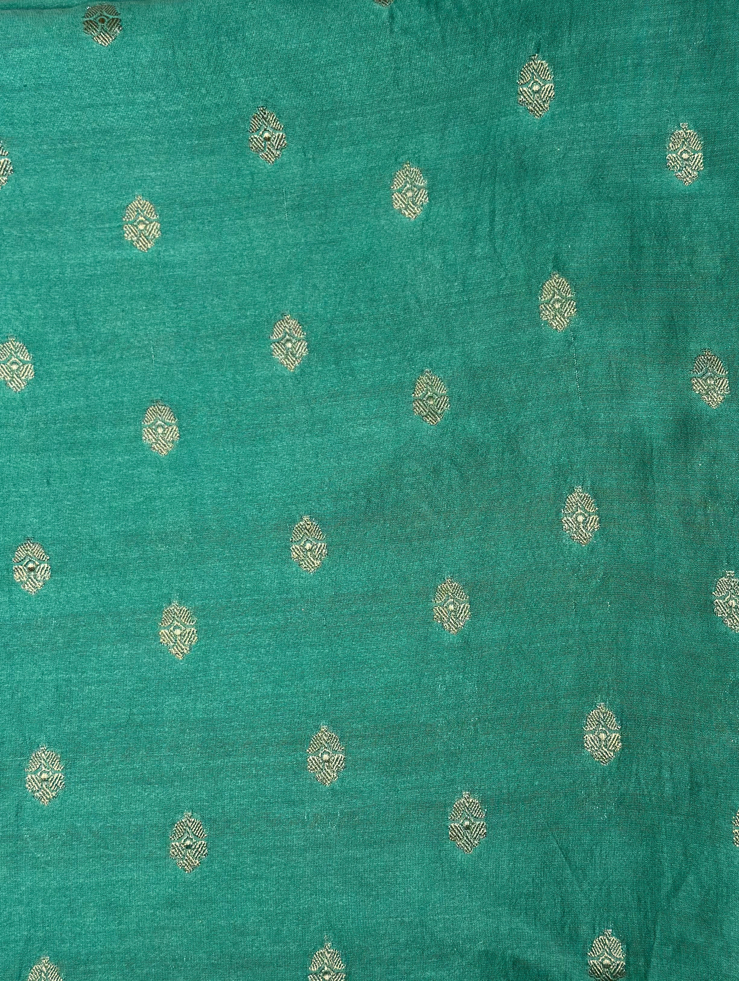 Jade Mint Pure Zari Stripes Saree