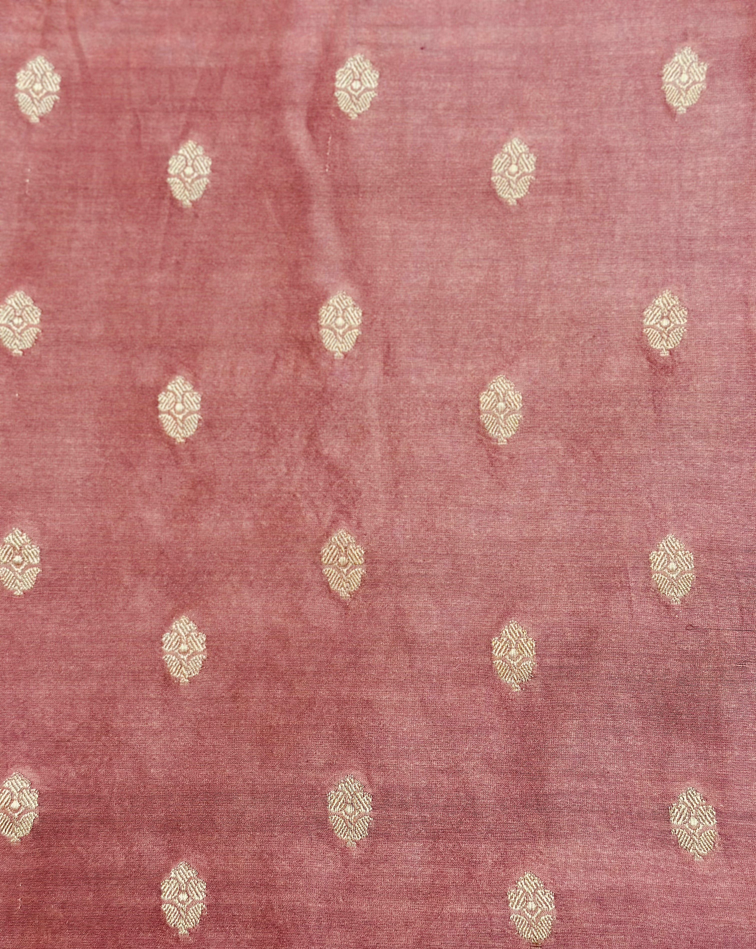 Blush Rust Pure Zari Stripes Saree