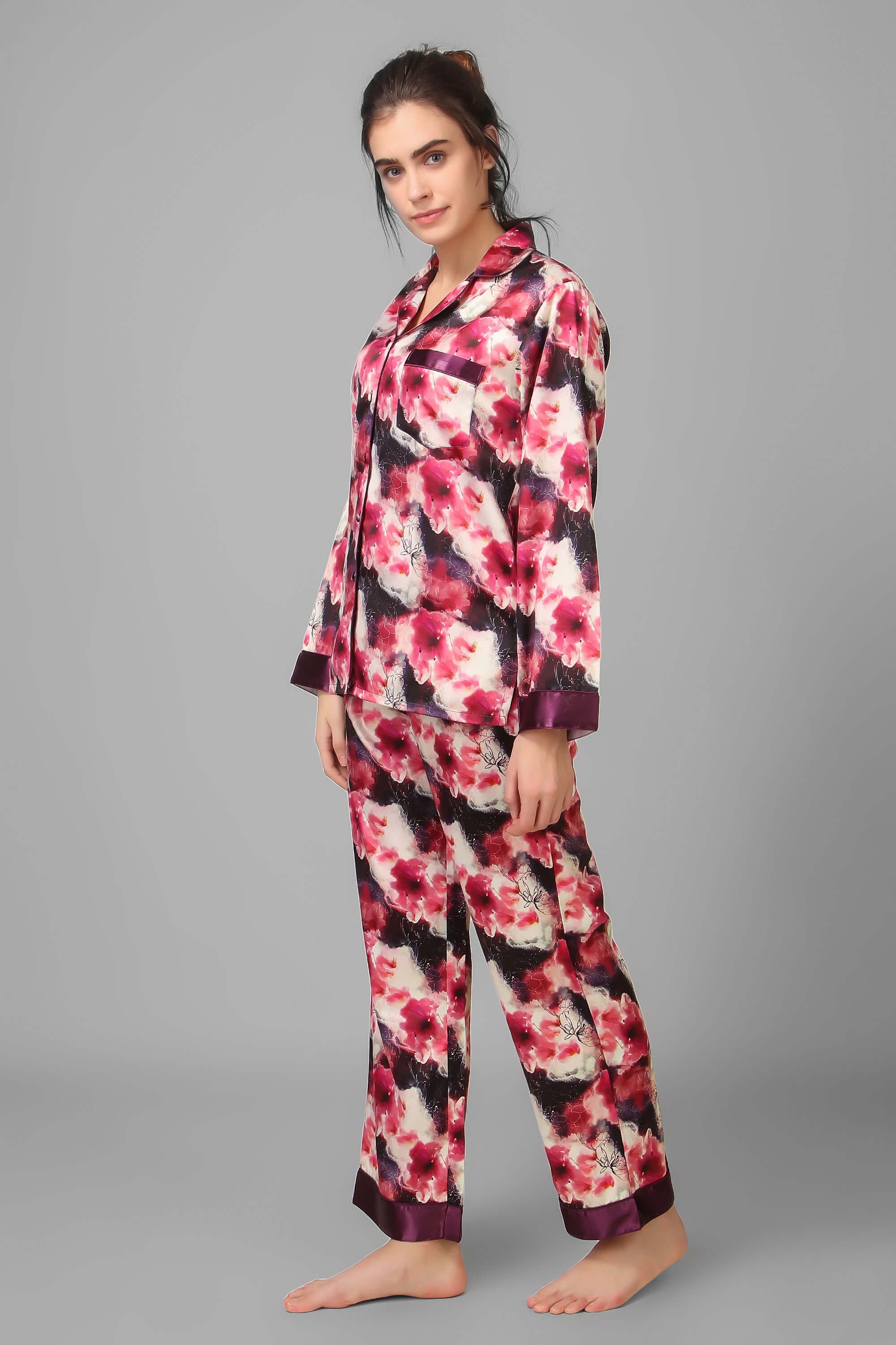 Floral Dusk Pyjama Suit for stylish and comfortable loungewear.