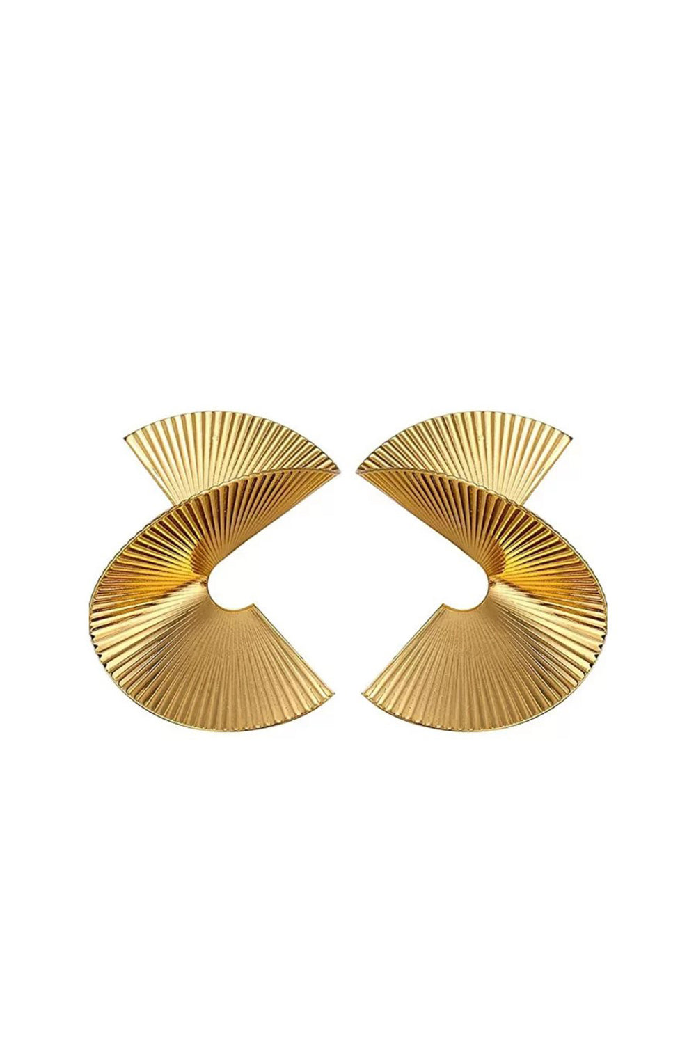 Gold Geometric Exaggerated Statement Earrings - Auraya Fashion - Putstyle - #tag1# - #tag2# - #tag3# - #tag3#