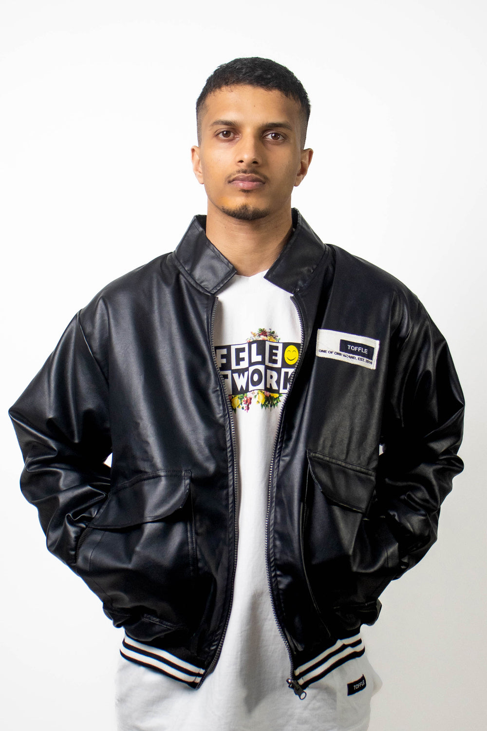 Black Leather Jacket - Auraya Fashion 