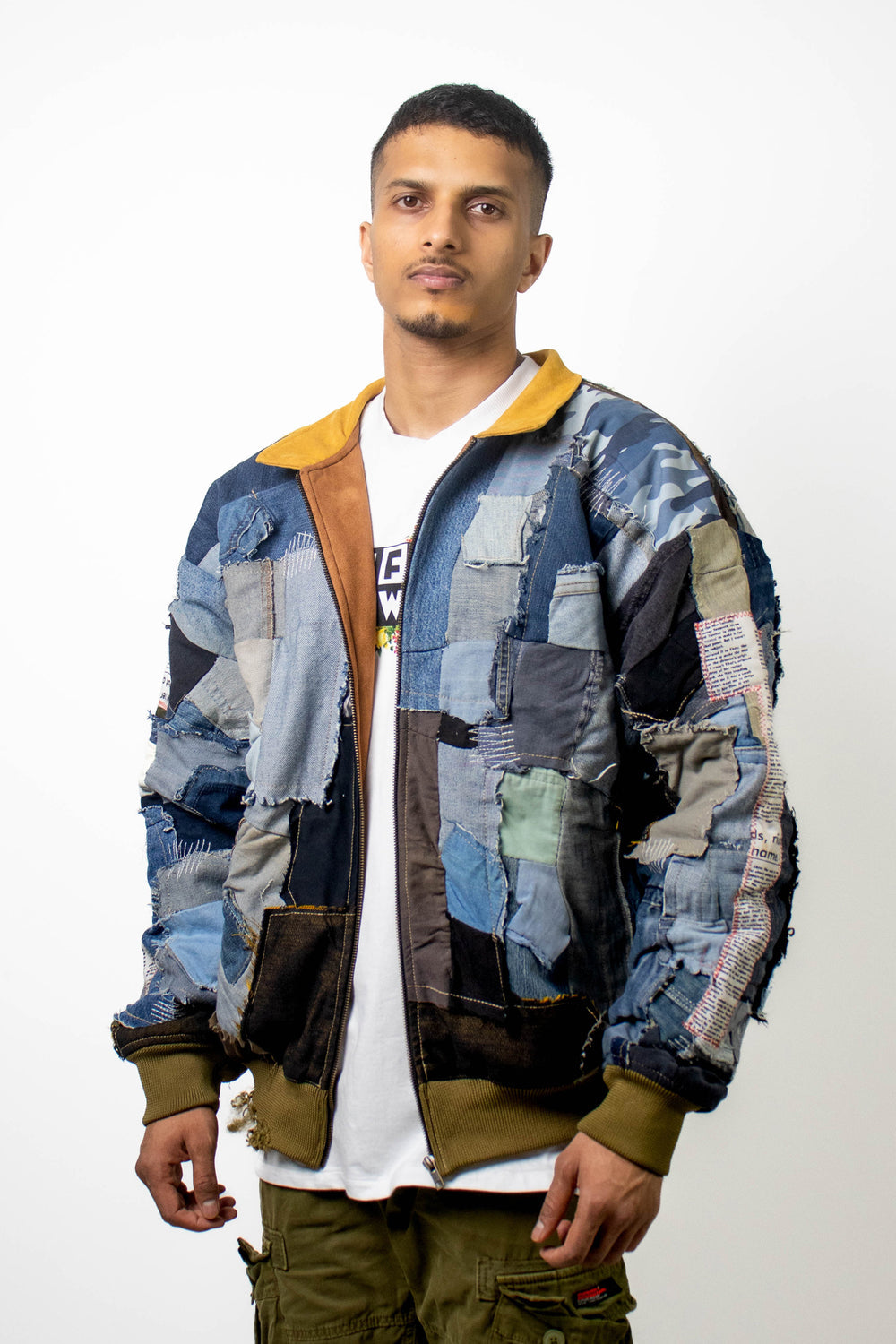 Denim Upcycled Jacket - Auraya Fashion 