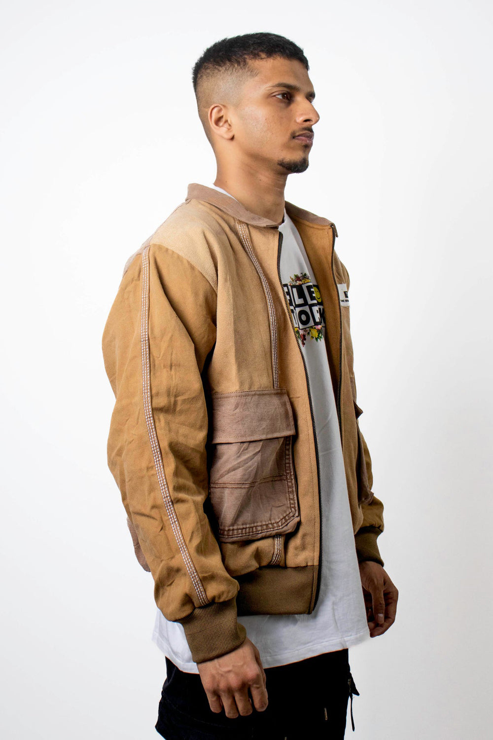 Reconstructed Brown Jacket - Auraya Fashion 