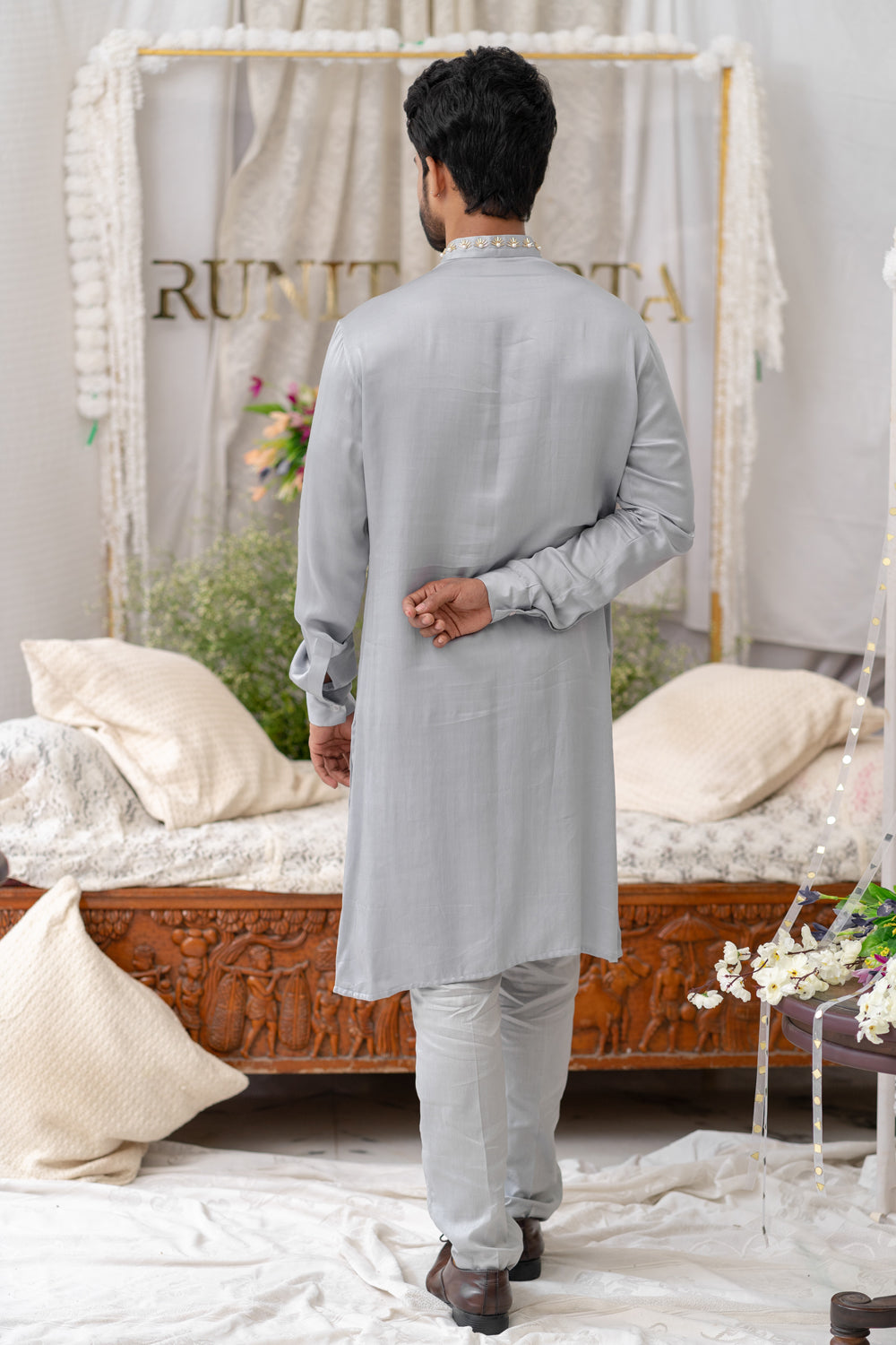 Greycutpipe Embroidered Kurta Set