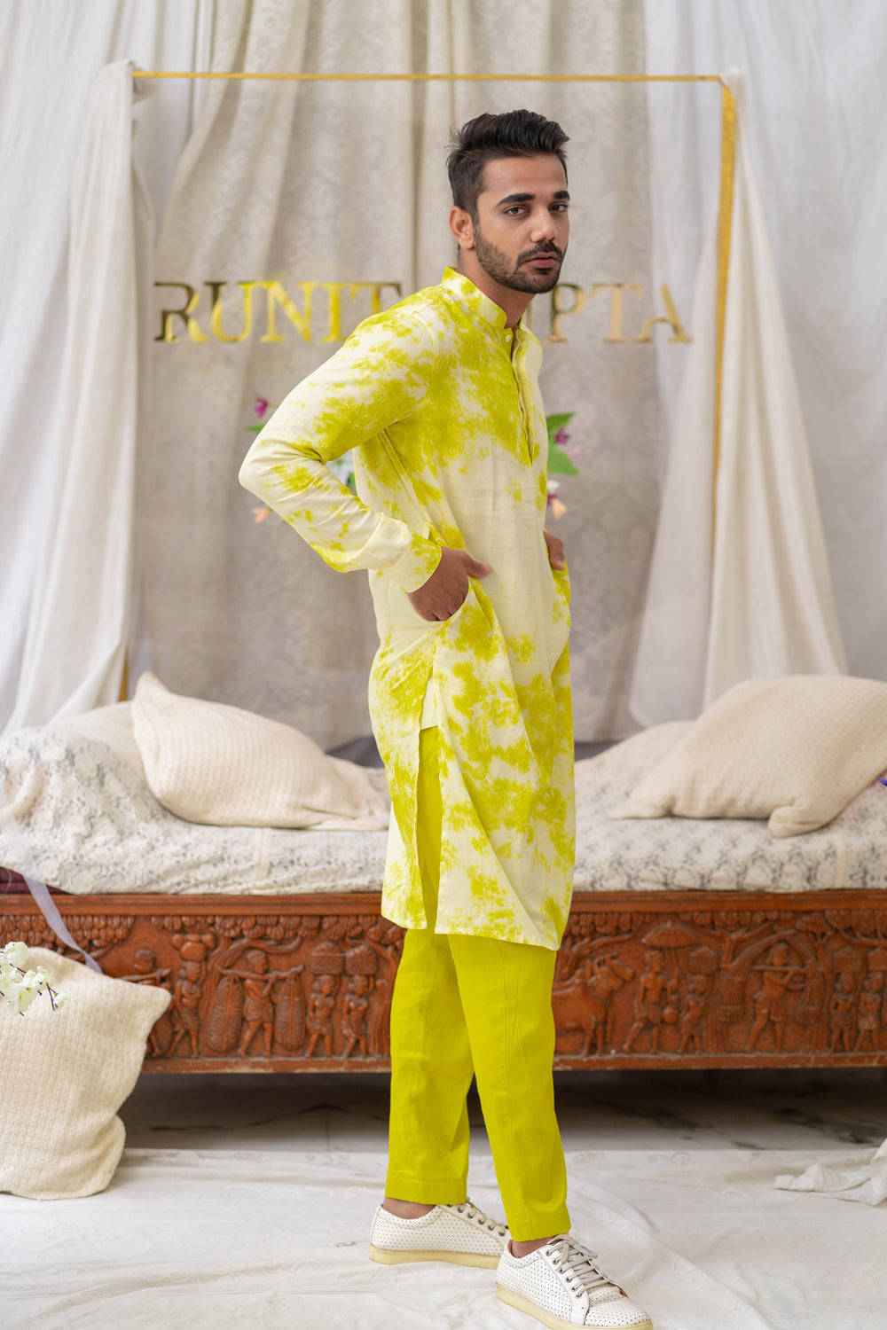 Tie And Dye Fresh Green Kurta Set - Auraya Fashion -  - #tag1# - #tag2# - #tag3# - #tag3#