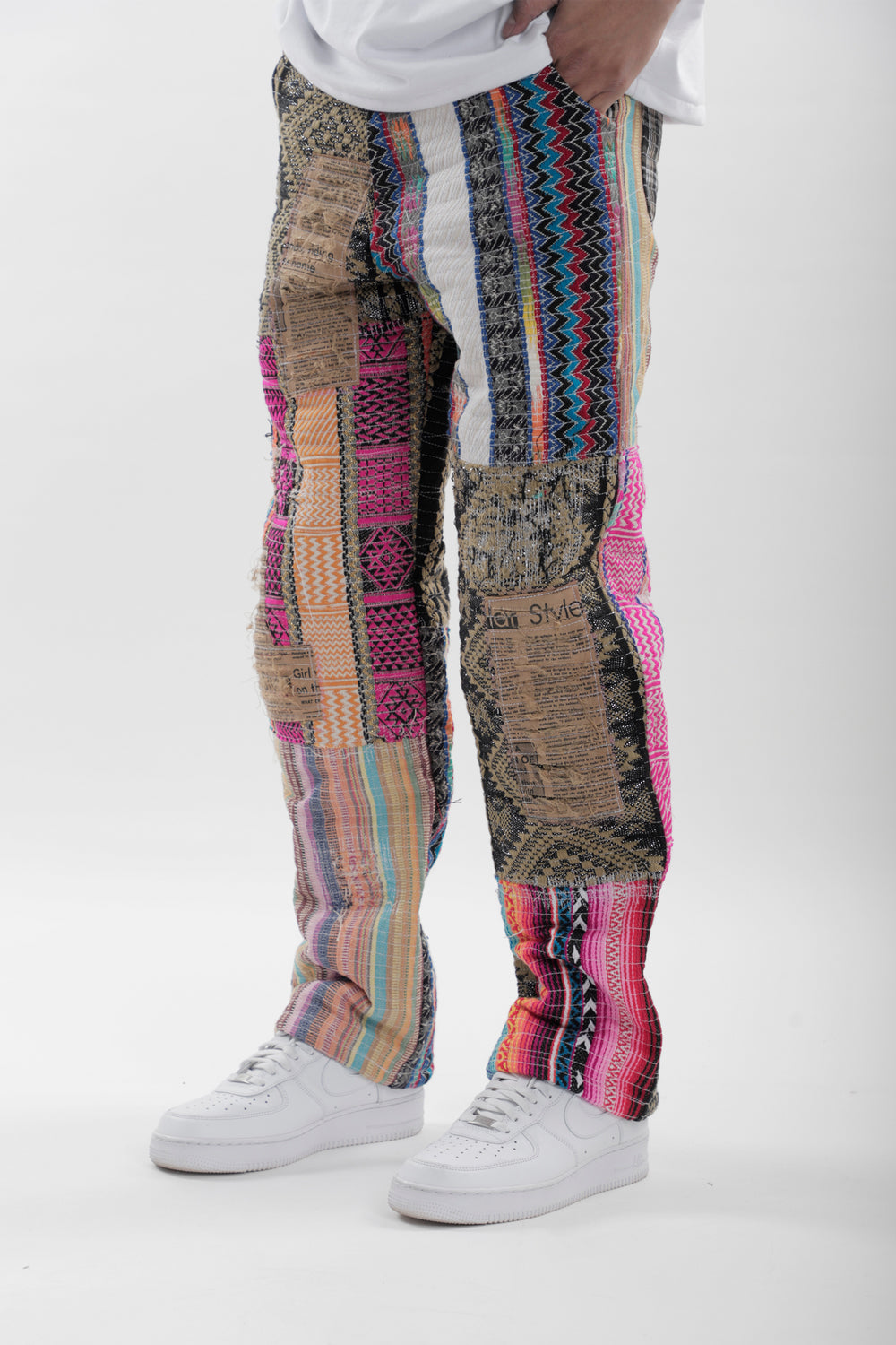 Ethnic Patchwork Jeans - Auraya Fashion 