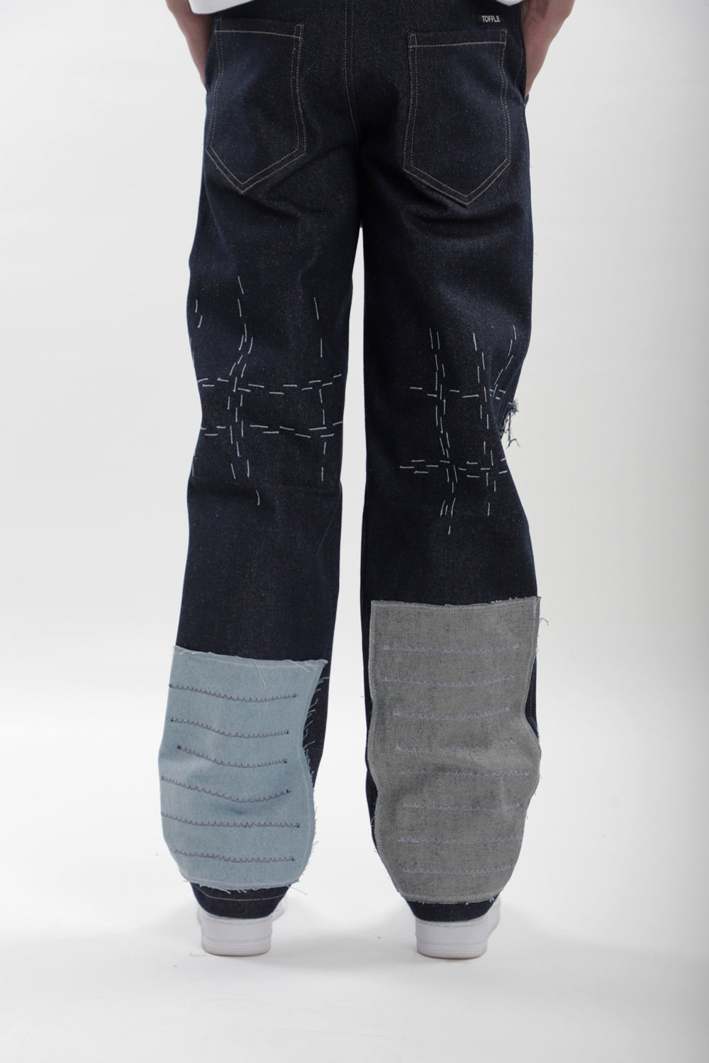 Sashiko Boro Jeans - Auraya Fashion 