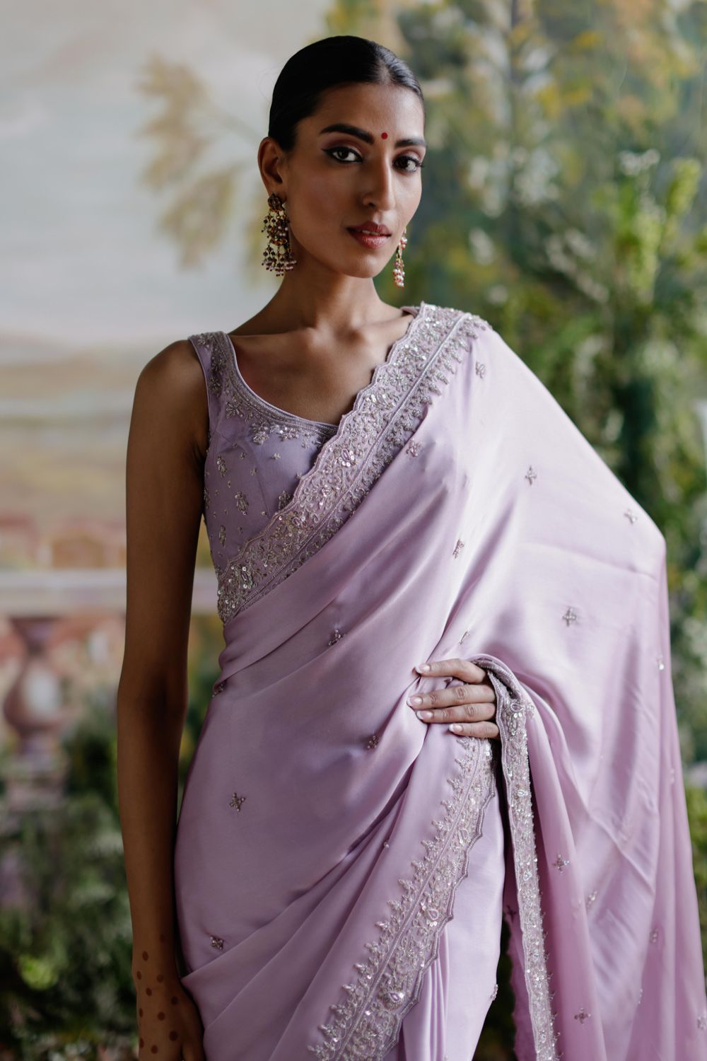 Lavender Saree Set - Auraya Fashion 