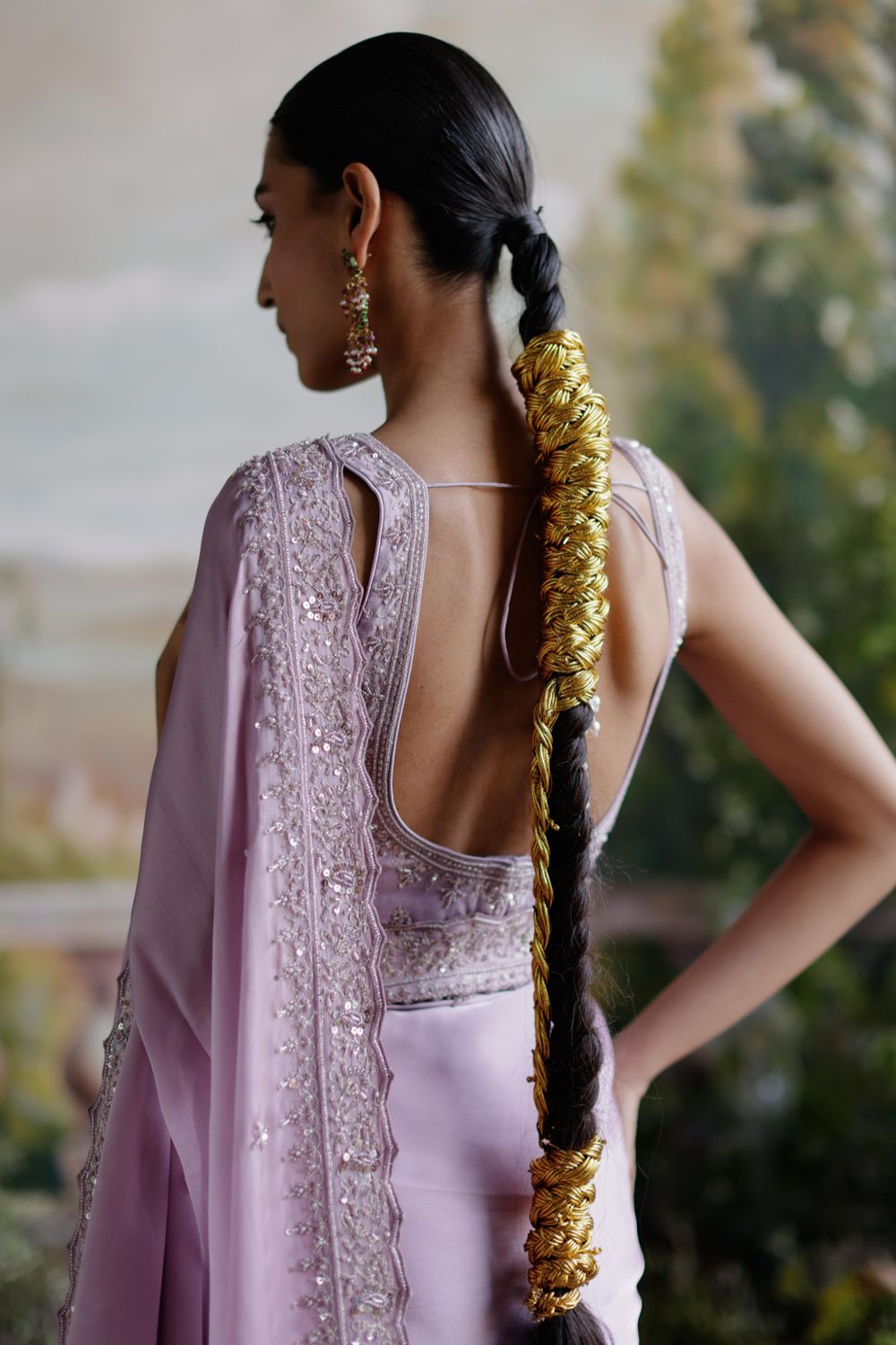 Lavender Saree Set - Auraya Fashion 