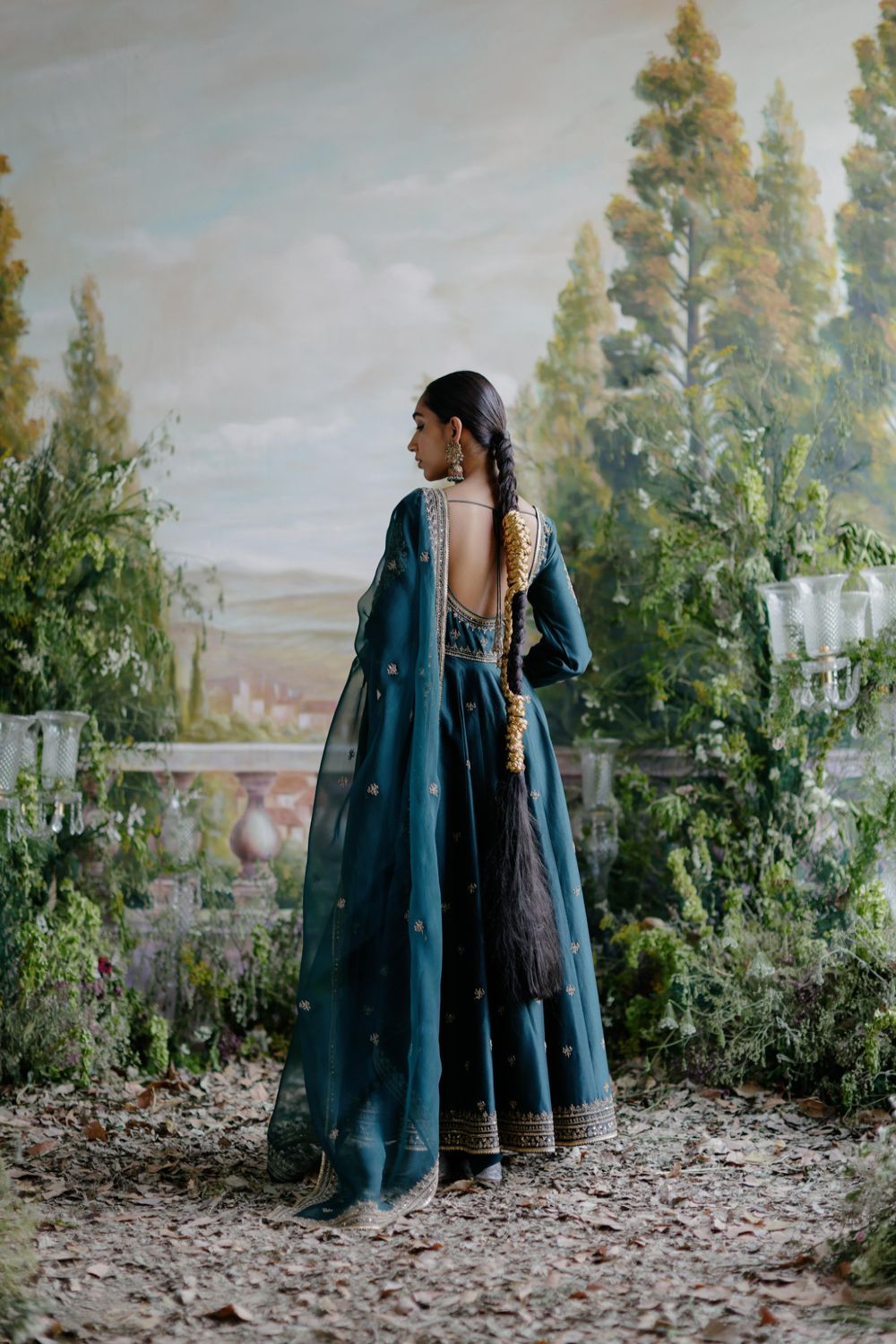 Dark Green Anarkali Set - Auraya Fashion 
